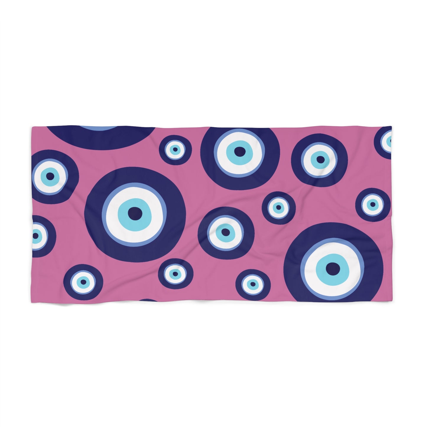 Evil Eye Beach Towel — Pink Protective Nautical Pattern