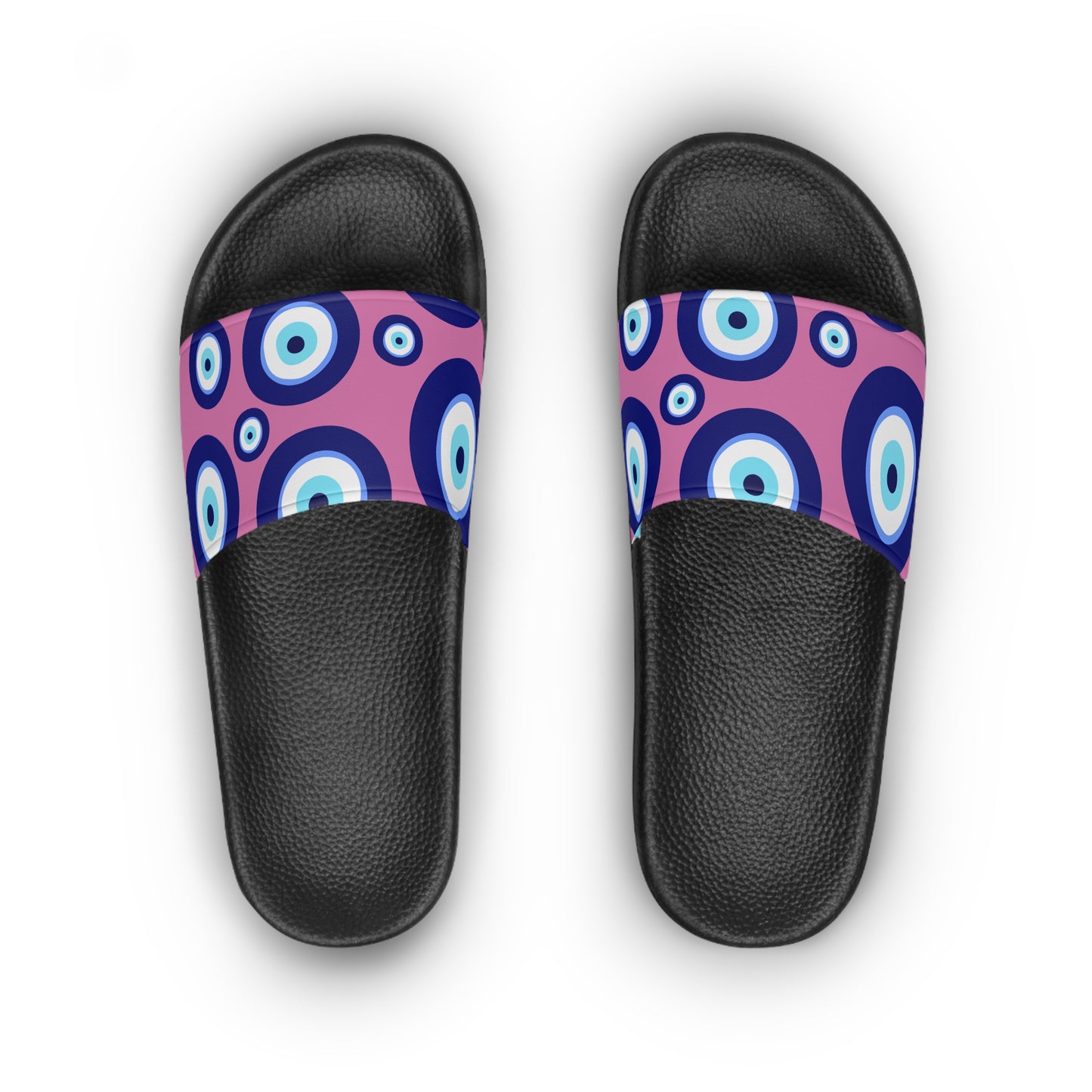 Evil Eye Slide Sandals — Pink Blue Protection Pool Slides