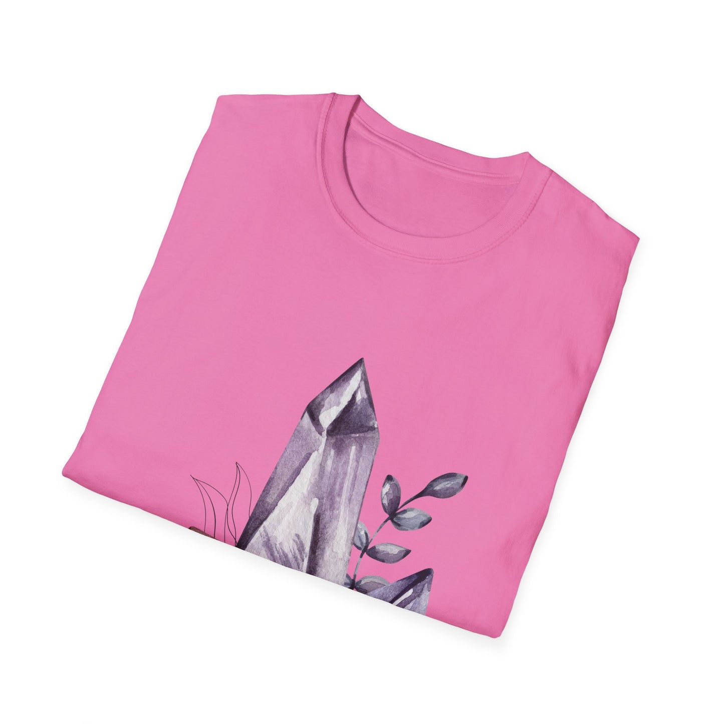 Crystal Cluster T-Shirt — Watercolor Amethyst & Rose Quartz Graphic Tee