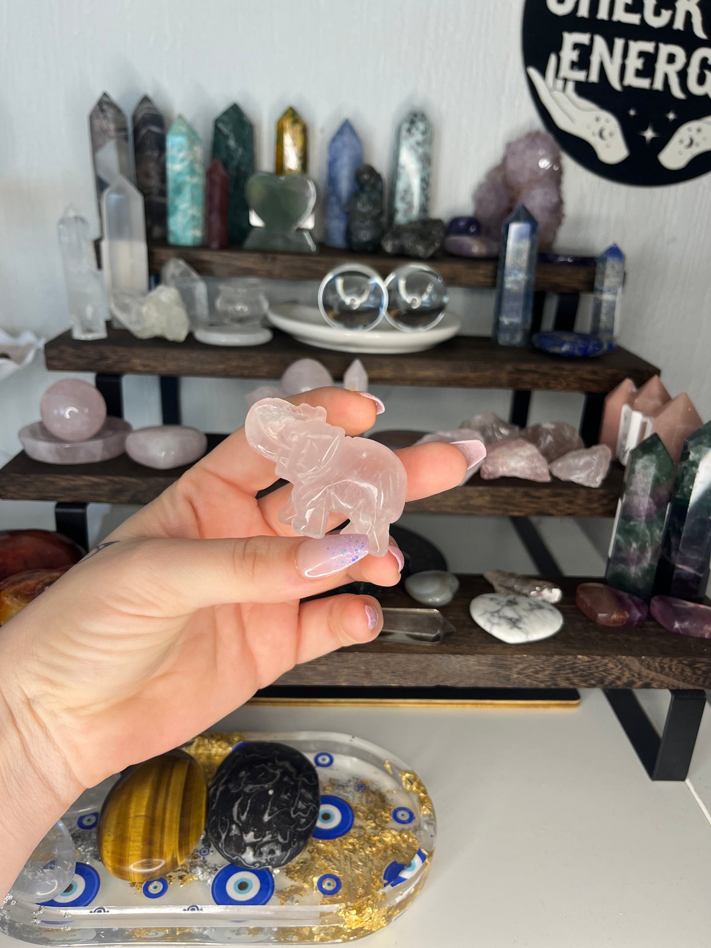 Rose Quartz Elephant