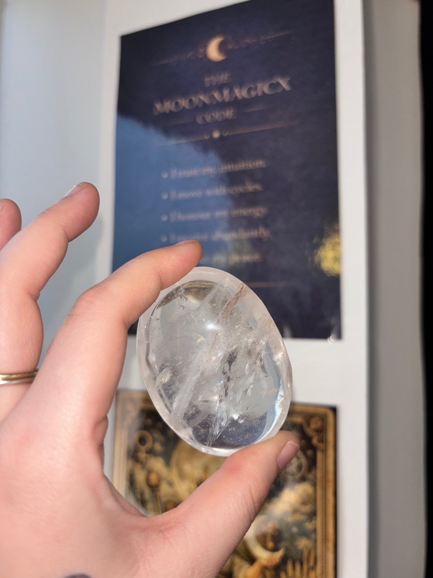 Clear Quartz Palm Stone