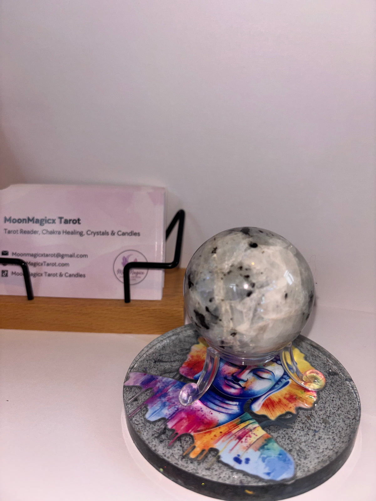 Moonstone Sphere + Stand
