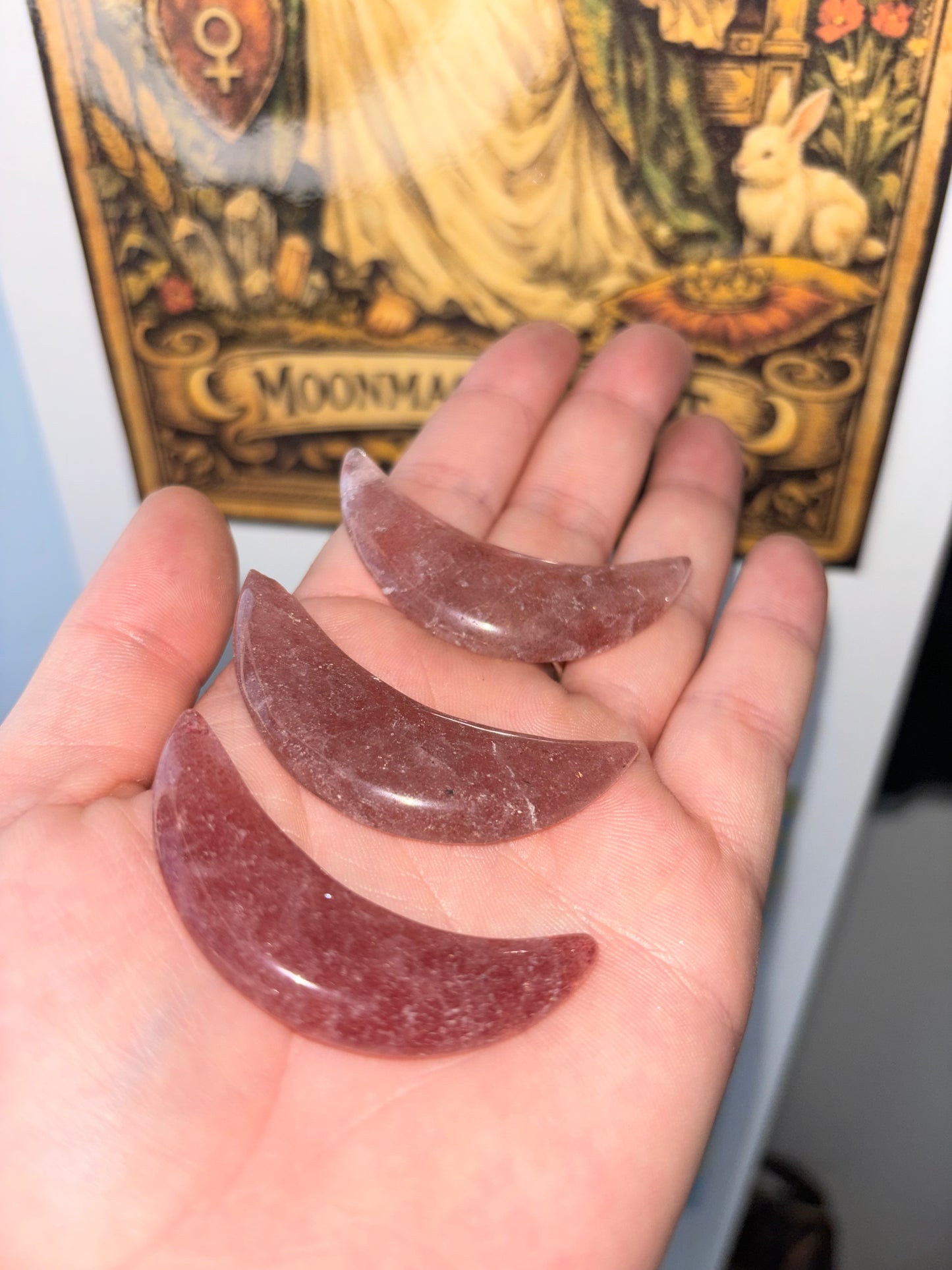 Strawberry Quartz Crescent Moon