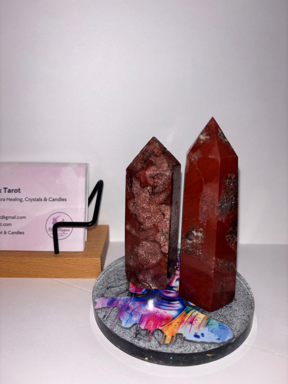 Red Jasper Tower with Quartz Inclusions