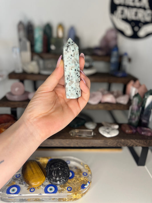 Amazonite with Clear Quartz Tower
