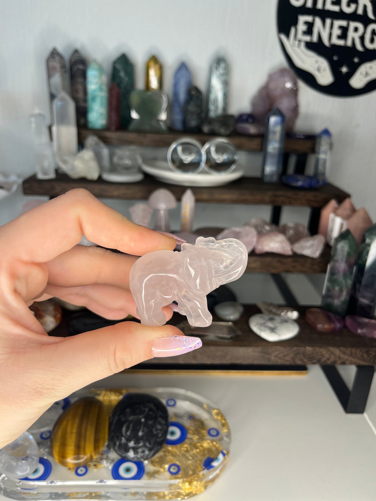Rose Quartz Elephant