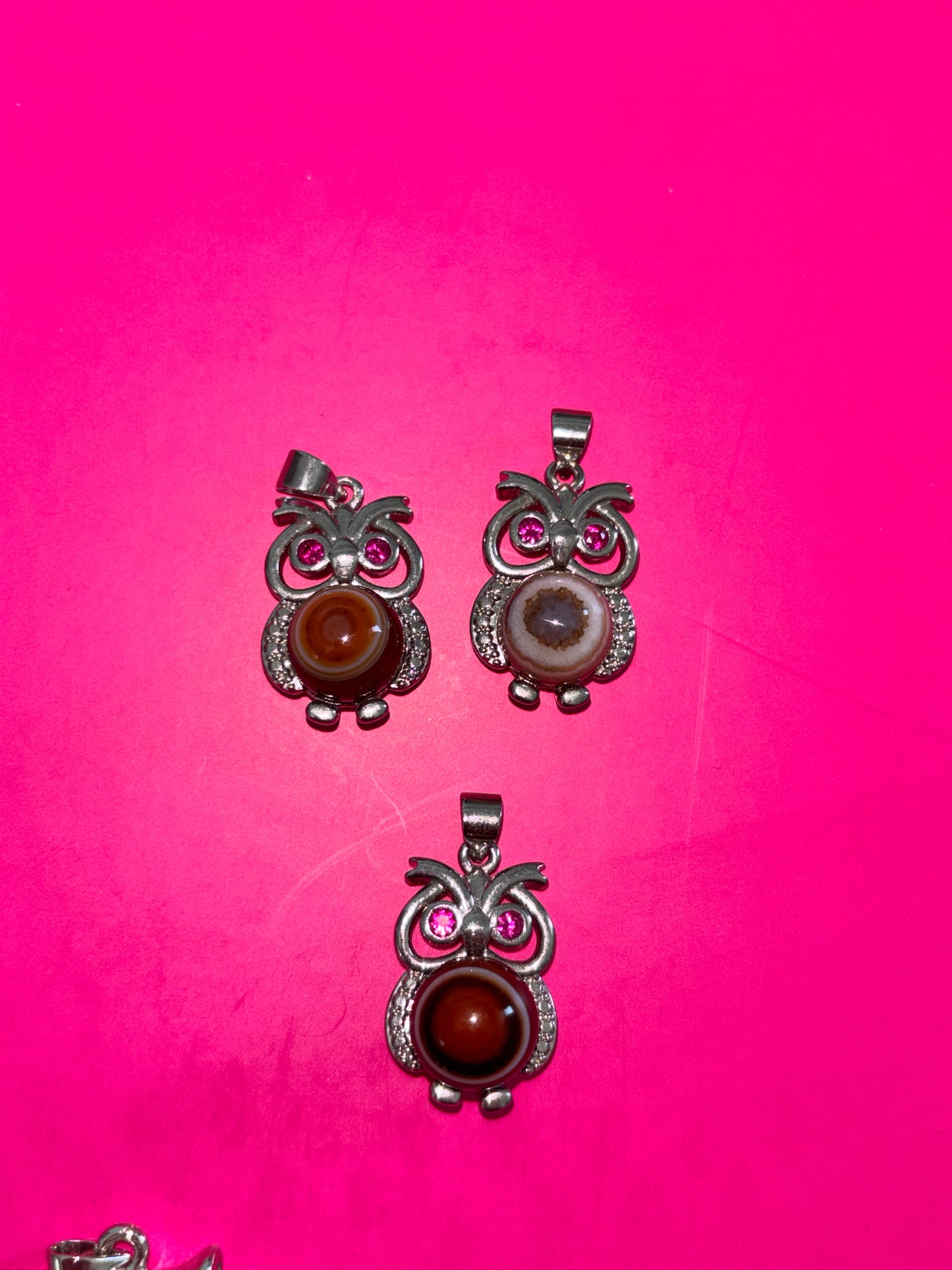 Mini Crystal Owl Pendant