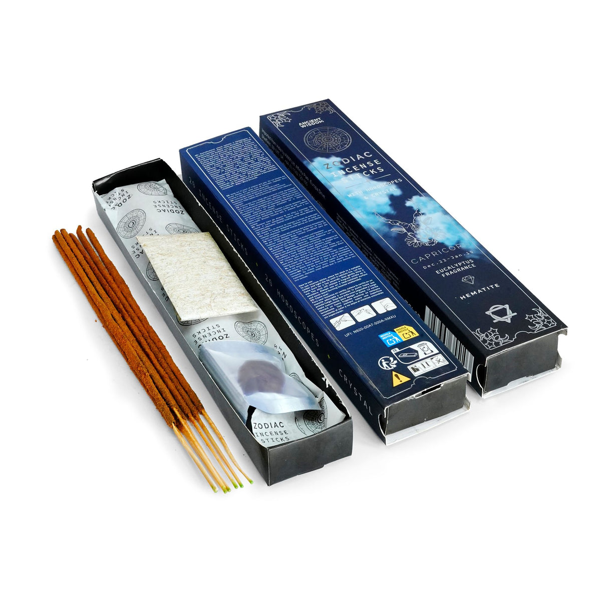 Eucalyptus Zodiac Gemstone Crystal Incense - Capricorn