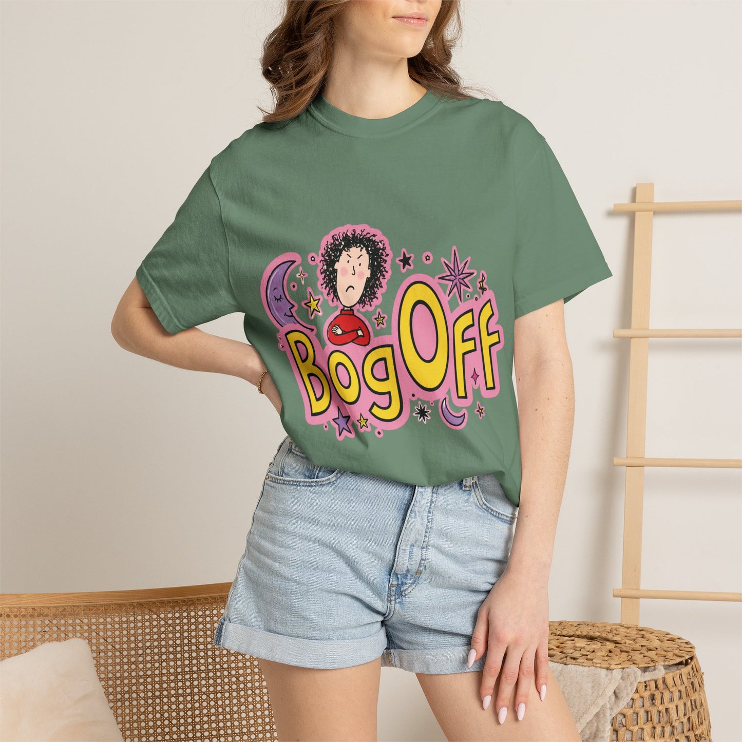 Bog Off Graphic T-Shirt — Retro Cute Cartoon Design