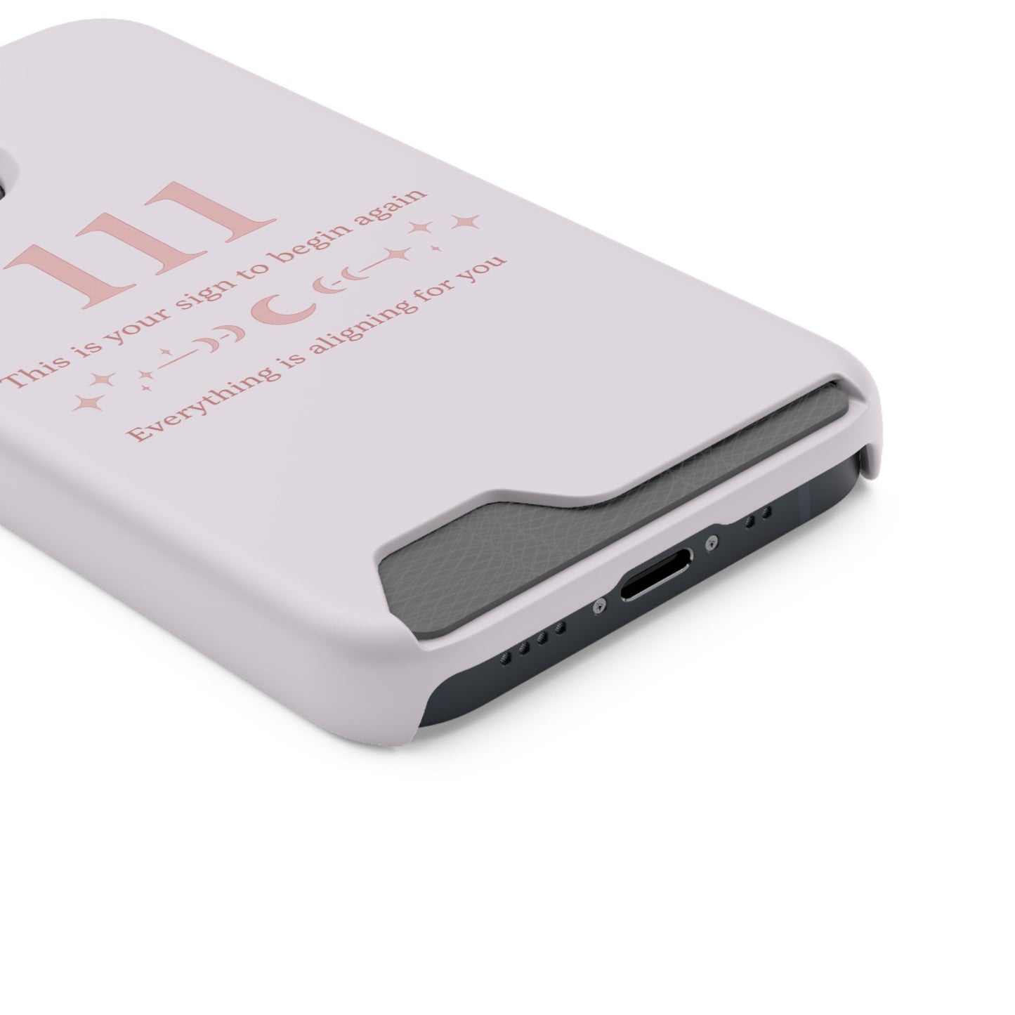 Phone Case with Card Holder — 111 Angel Number Design, 'This Is Your Sign to Begin Again' Protective Card Wallet