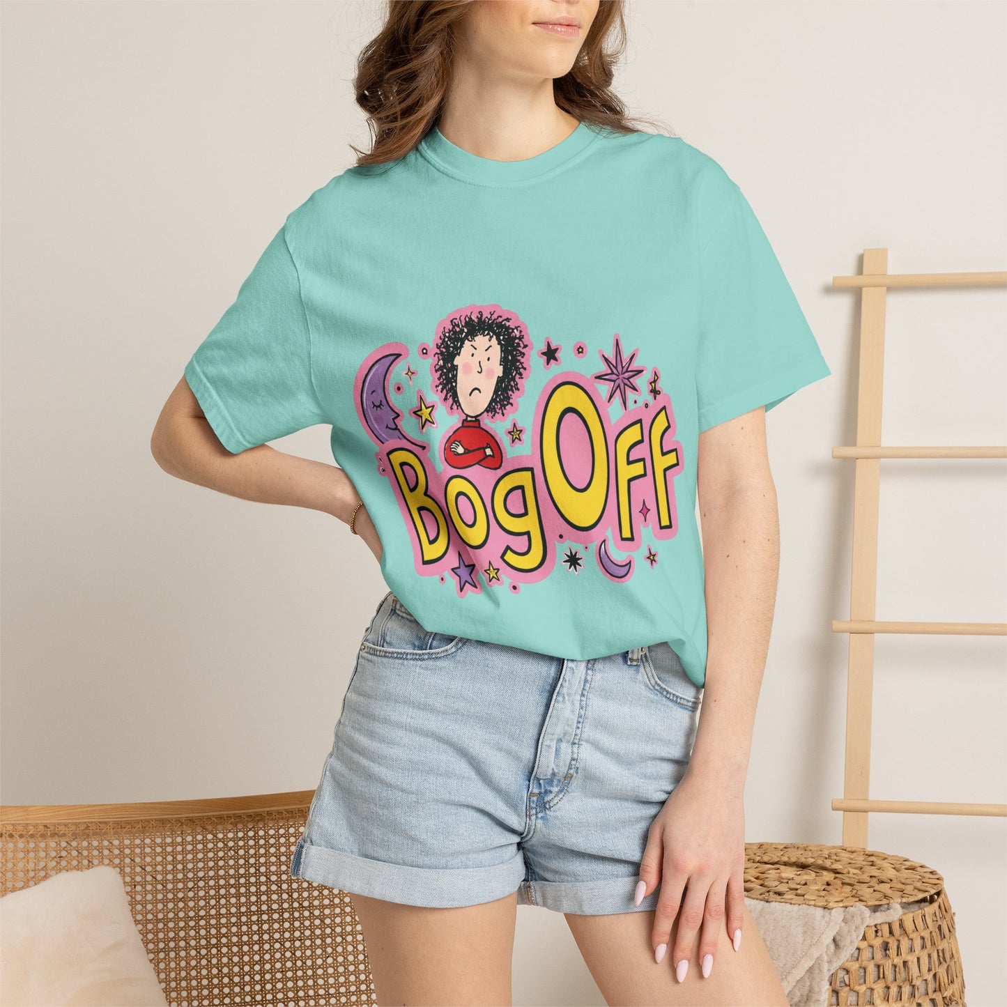 Bog Off Graphic T-Shirt — Retro Cute Cartoon Design