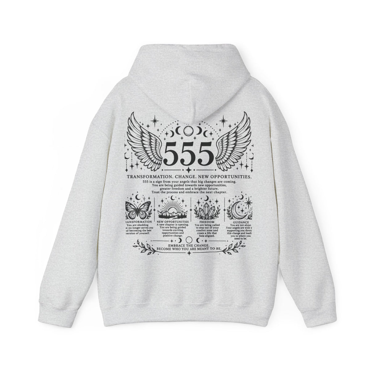 555 Angel Number Hoodie | Transformation & New Beginnings