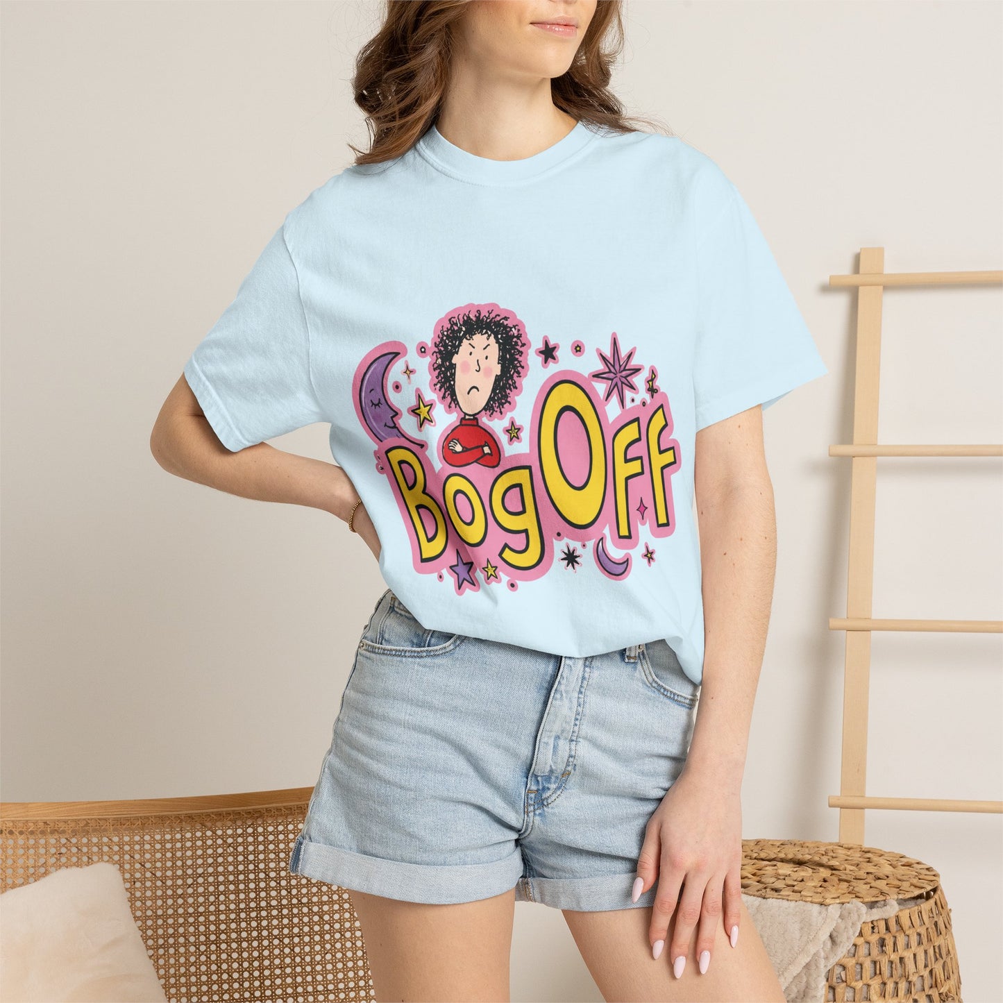 Bog Off Graphic T-Shirt — Retro Cute Cartoon Design