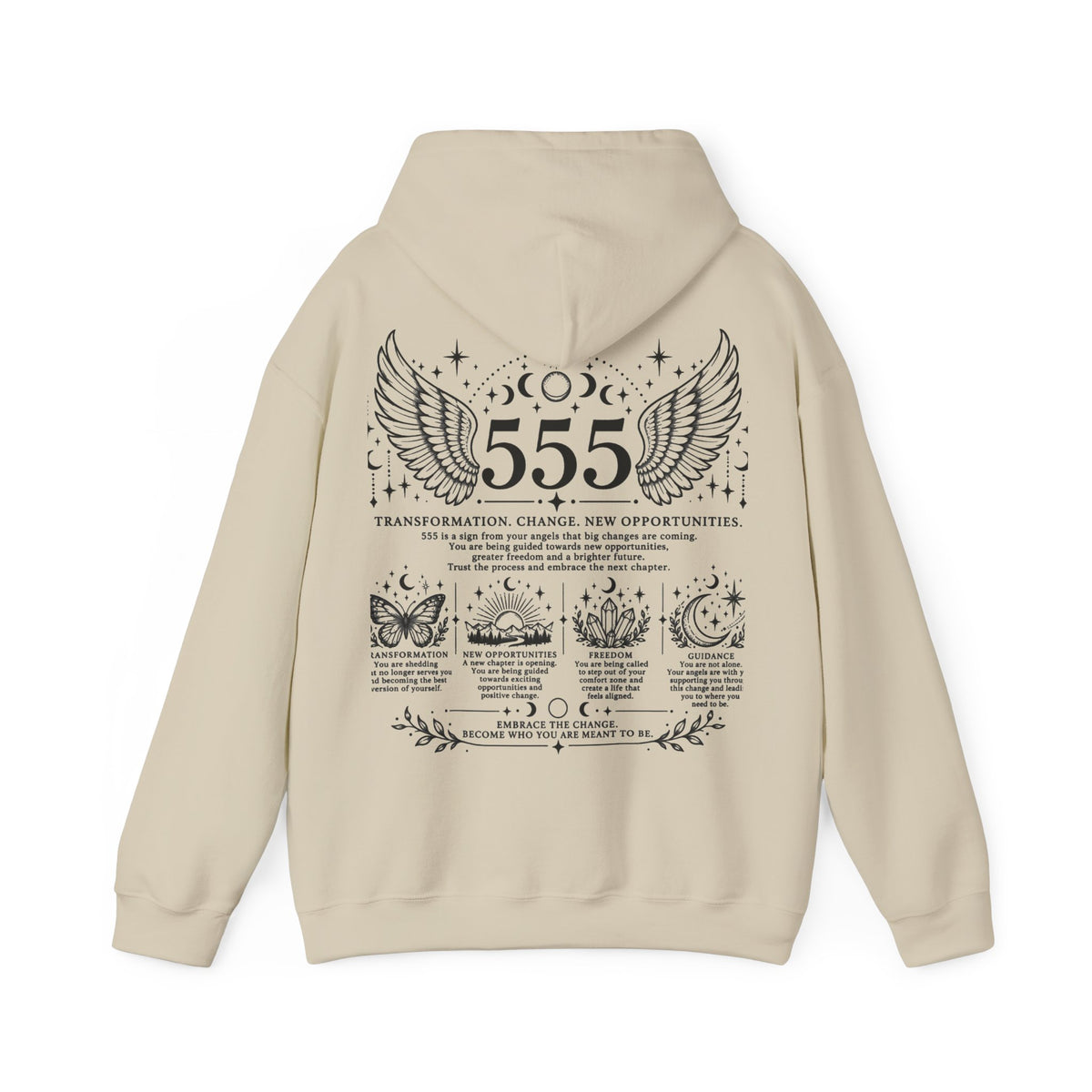 555 Angel Number Hoodie | Transformation & New Beginnings