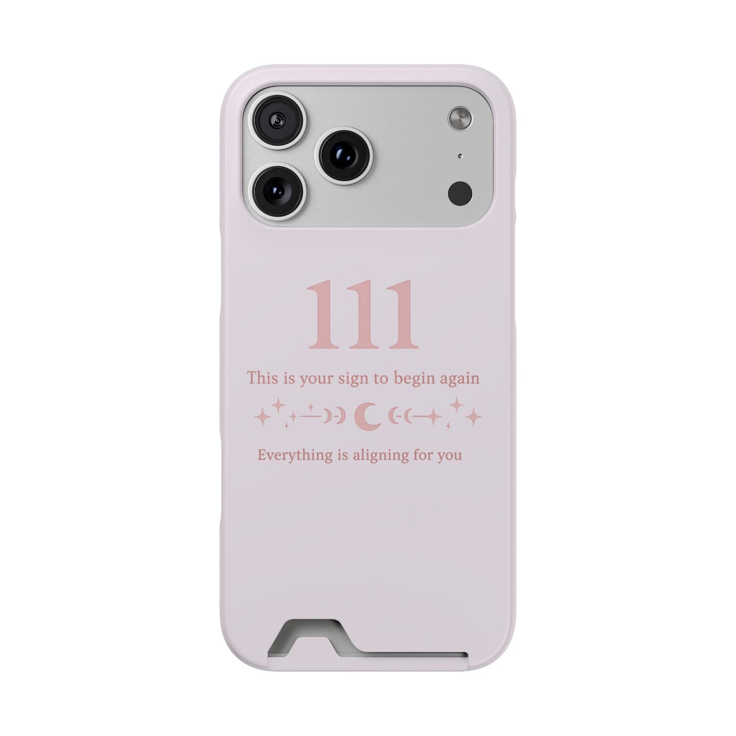 Phone Case with Card Holder — 111 Angel Number Design, 'This Is Your Sign to Begin Again' Protective Card Wallet