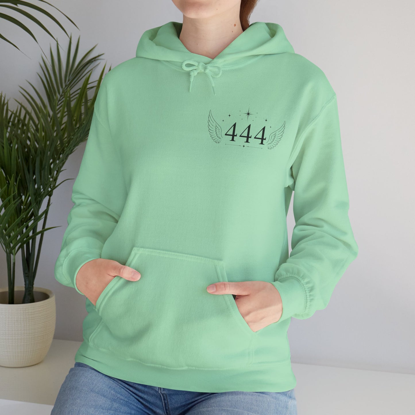 444 Angel Number Hoodie – Spiritual Winged Numerology Sweatshirt