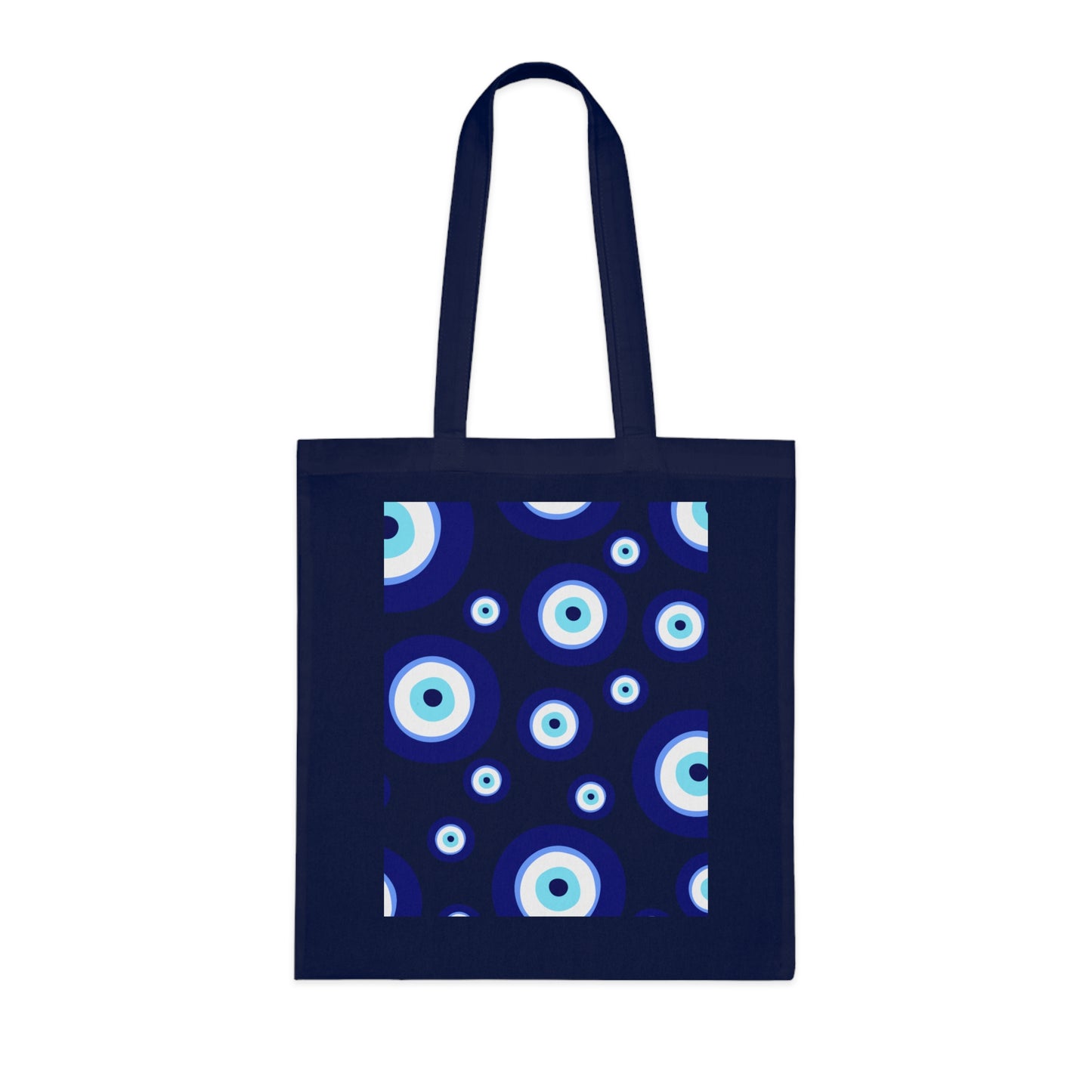 Evil Eye Pattern Cotton Tote Bag — Blue Nazar Protection Market Bag