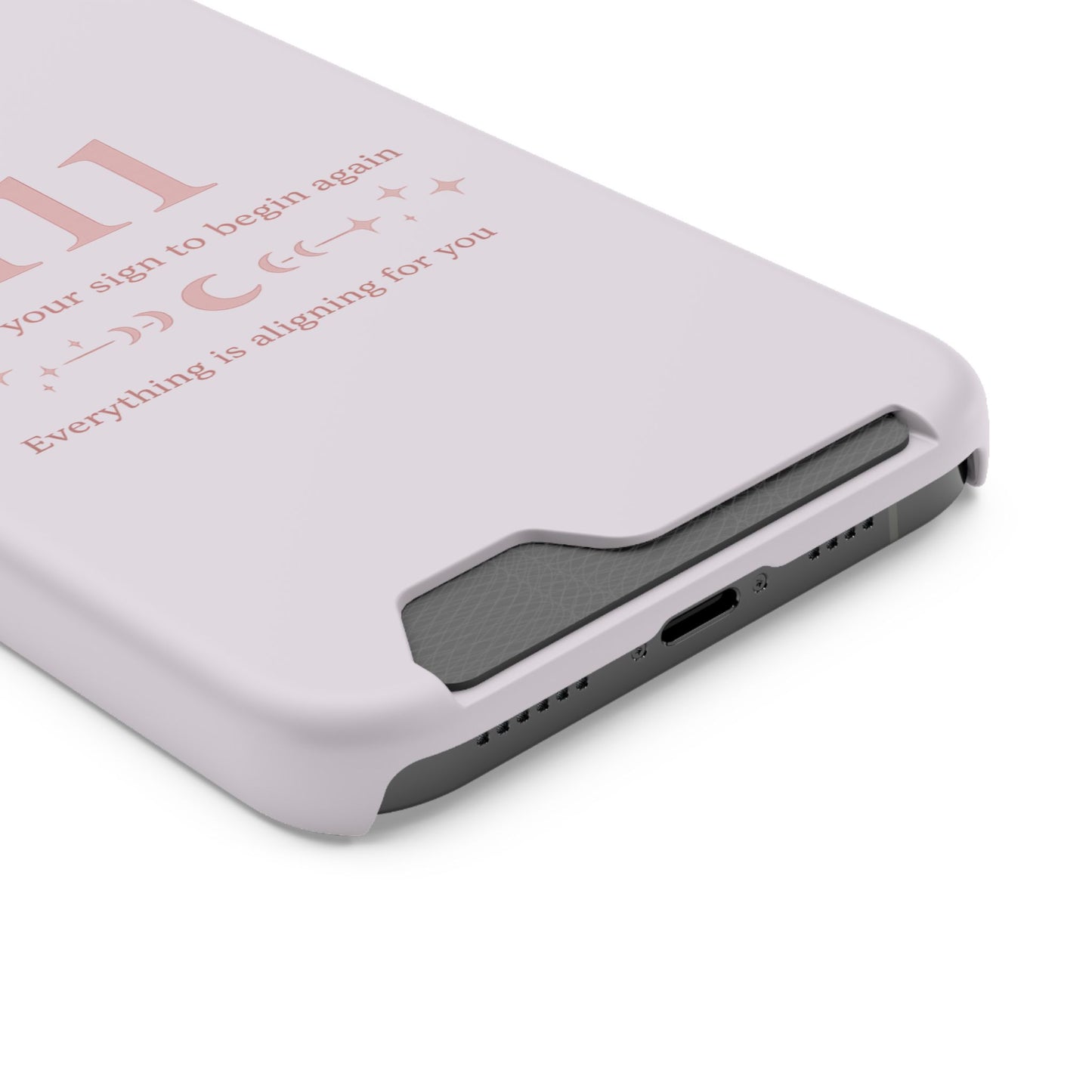 Phone Case with Card Holder — 111 Angel Number Design, 'This Is Your Sign to Begin Again' Protective Card Wallet