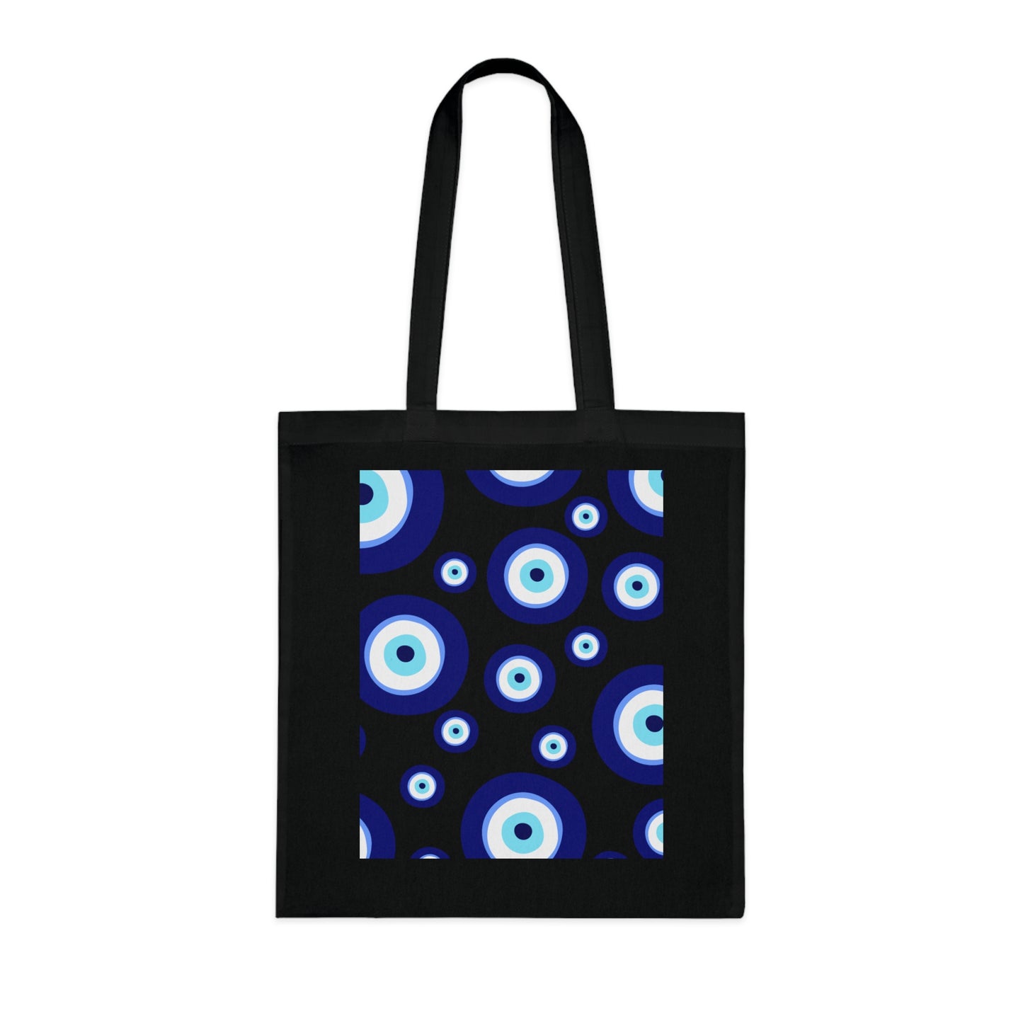 Evil Eye Pattern Cotton Tote Bag — Blue Nazar Protection Market Bag