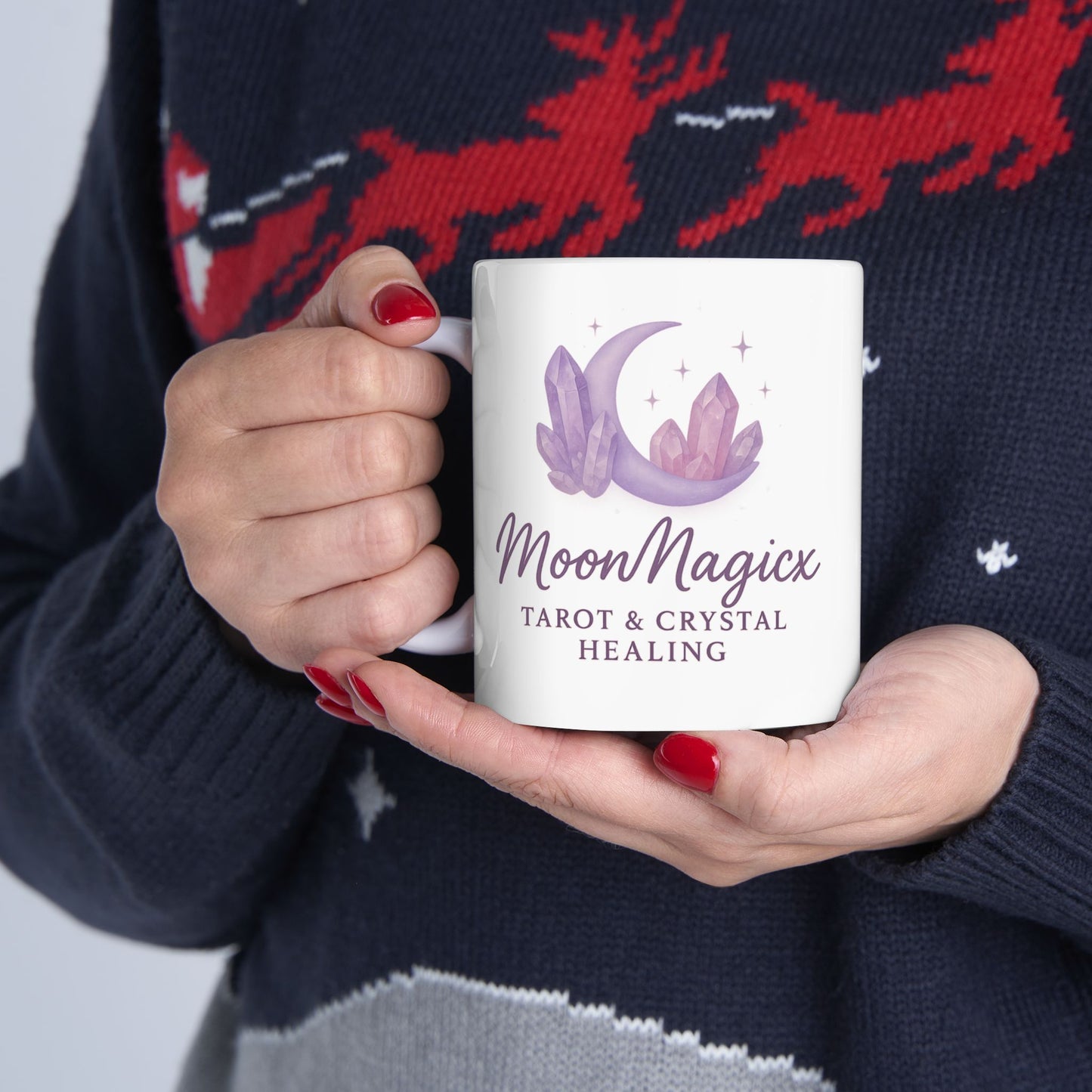 Mystic Crystal Mug - 'Magickx' Tarot & Healing Ceramic Coffee Cup (11oz/15oz)