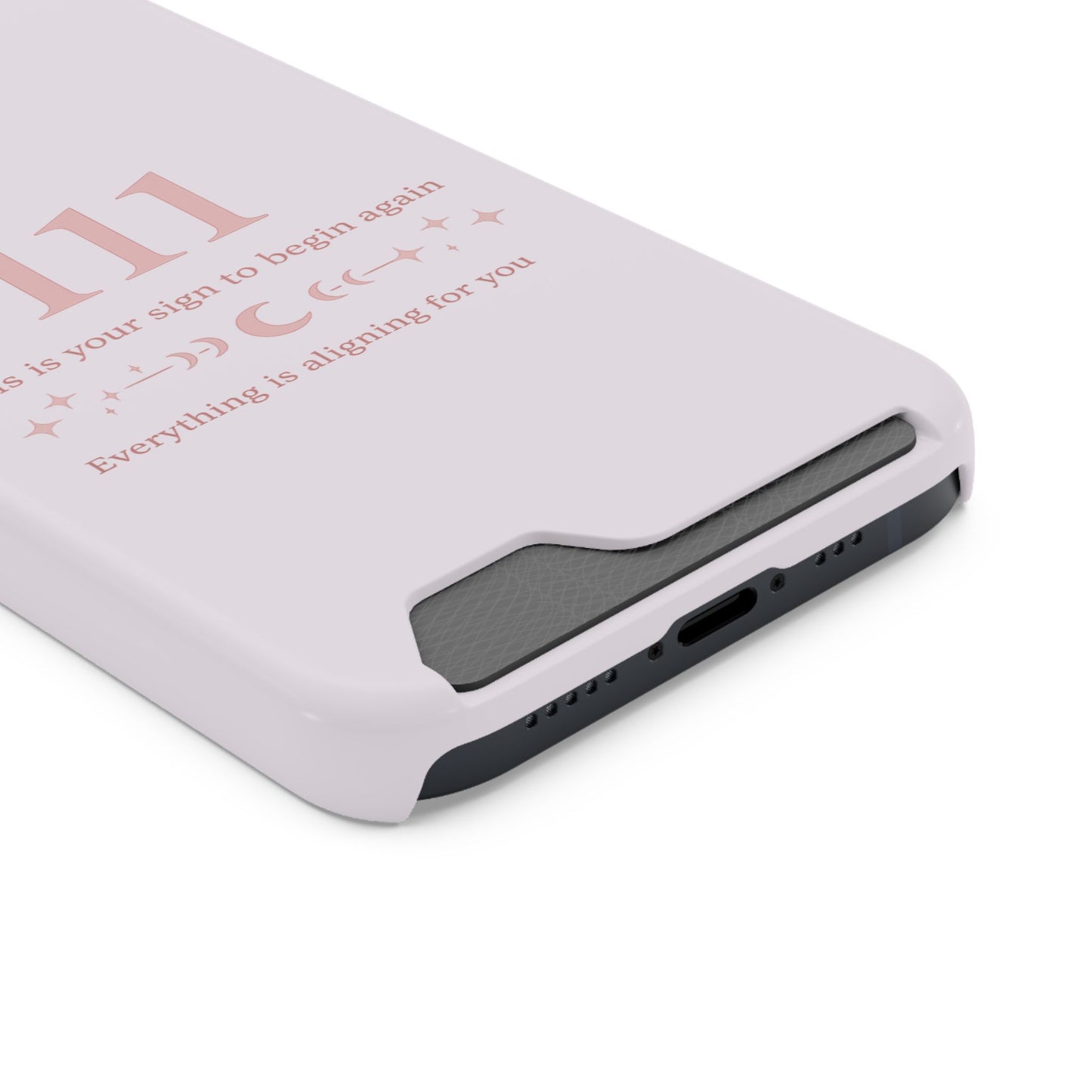 Phone Case with Card Holder — 111 Angel Number Design, 'This Is Your Sign to Begin Again' Protective Card Wallet