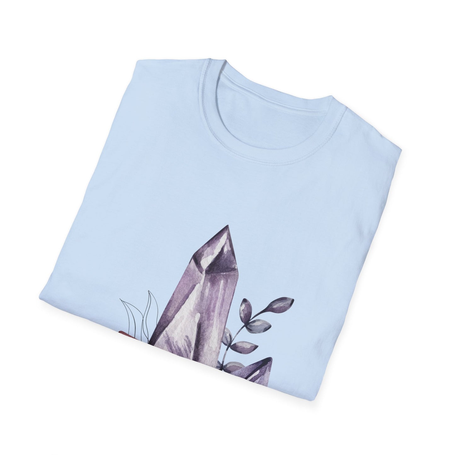 Crystal Cluster T-Shirt — Watercolor Amethyst & Rose Quartz Graphic Tee