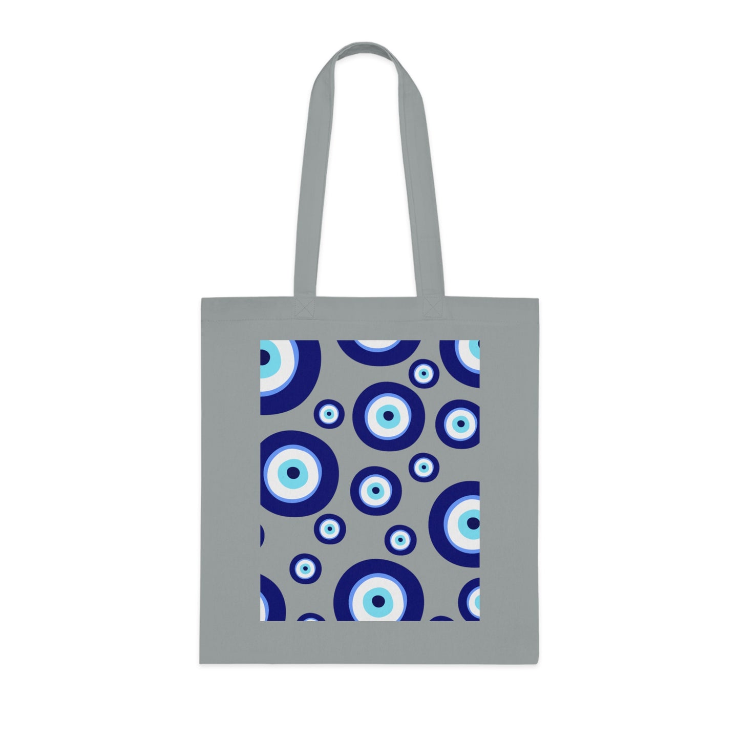 Evil Eye Pattern Cotton Tote Bag — Blue Nazar Protection Market Bag