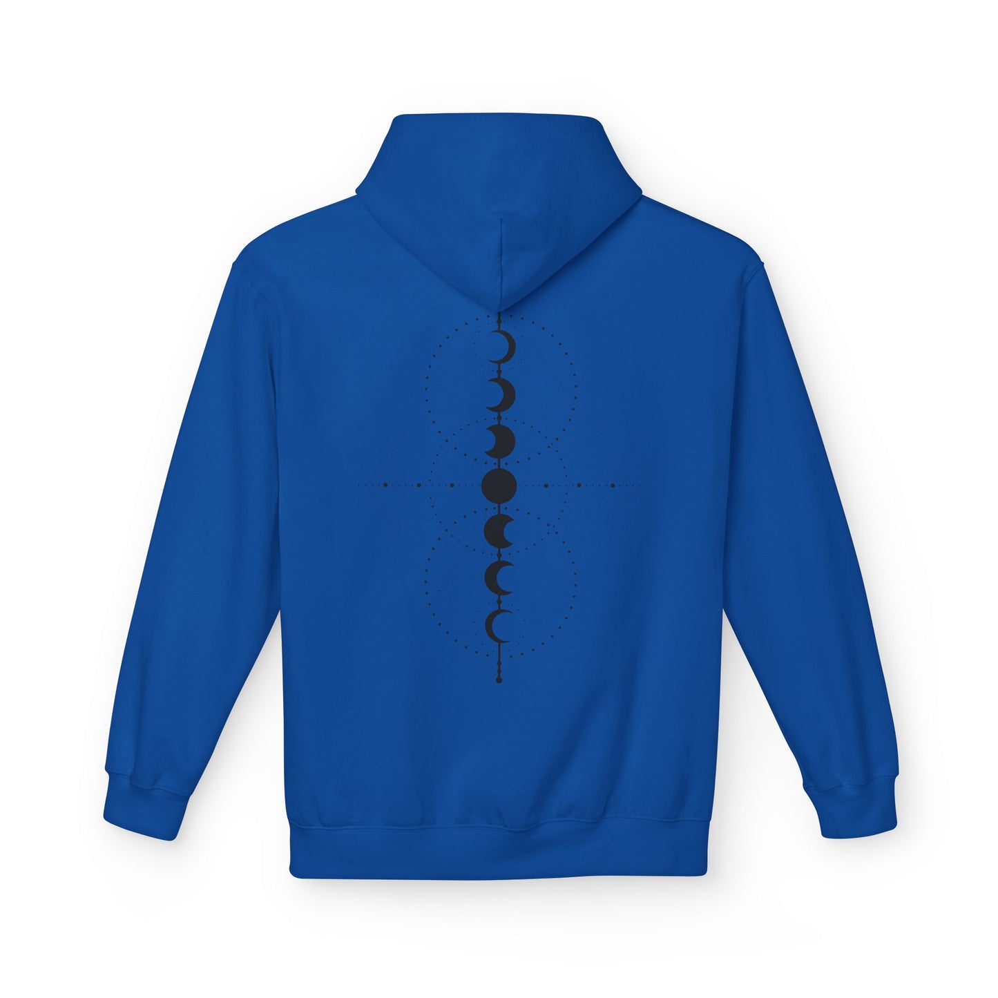 Moon Phase Graphic Hoodie — Minimal Celestial Back Print