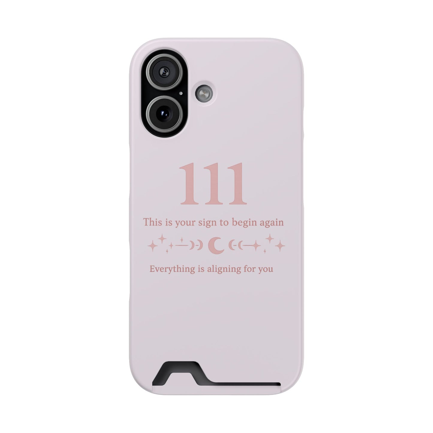 Phone Case with Card Holder — 111 Angel Number Design, 'This Is Your Sign to Begin Again' Protective Card Wallet