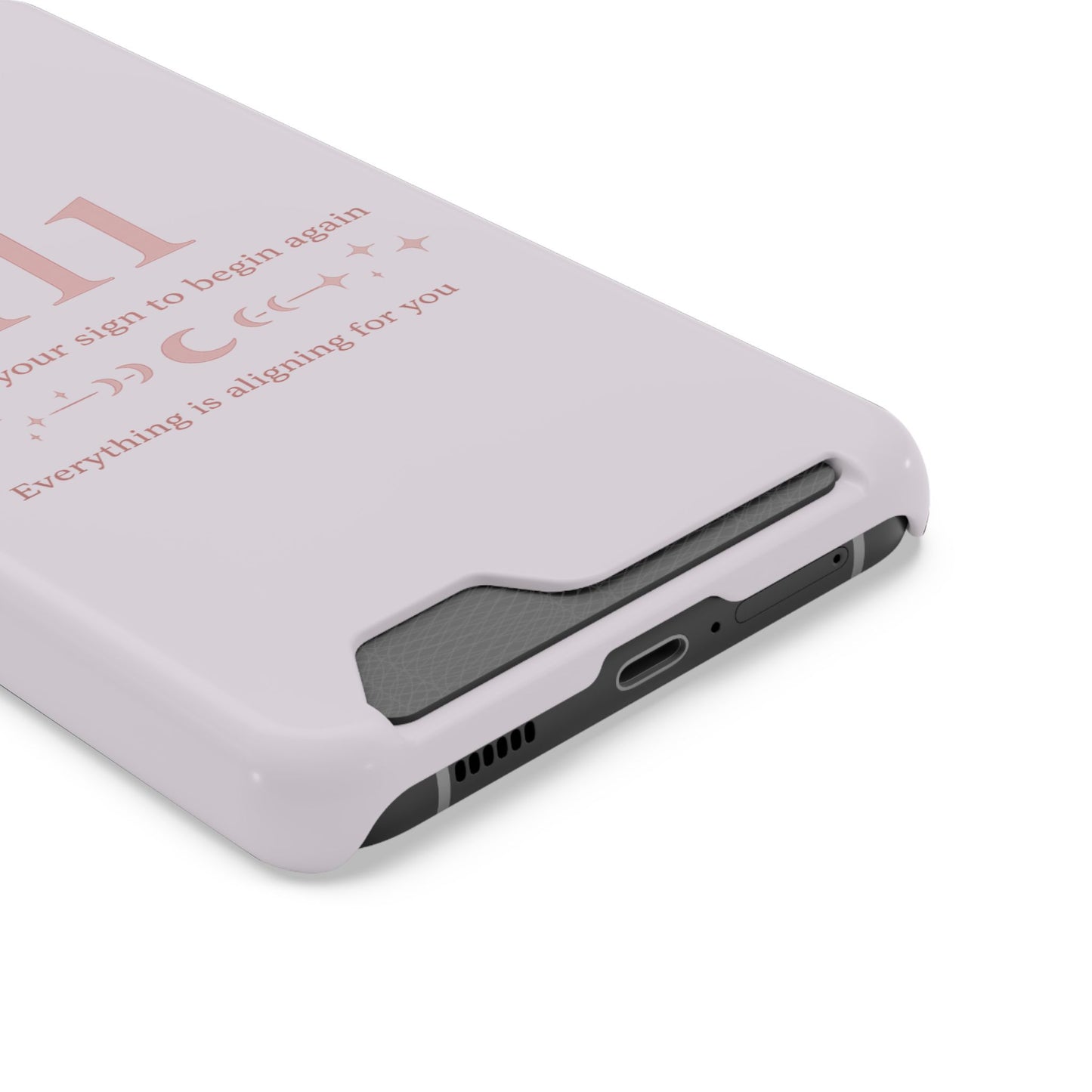 Phone Case with Card Holder — 111 Angel Number Design, 'This Is Your Sign to Begin Again' Protective Card Wallet