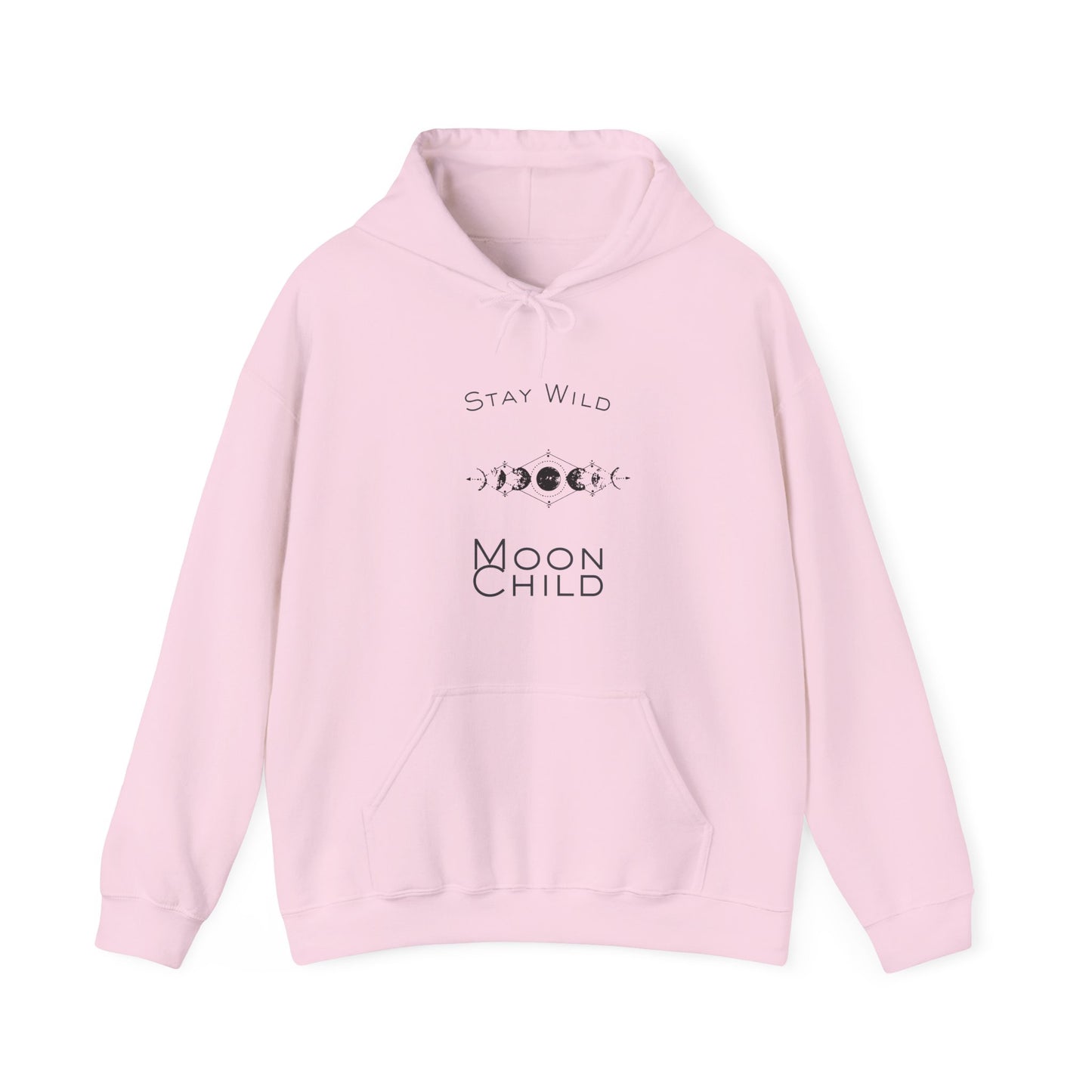 Moon Child Hoodie – "Stay Wild" Phases of the Moon Graphic Hoodie