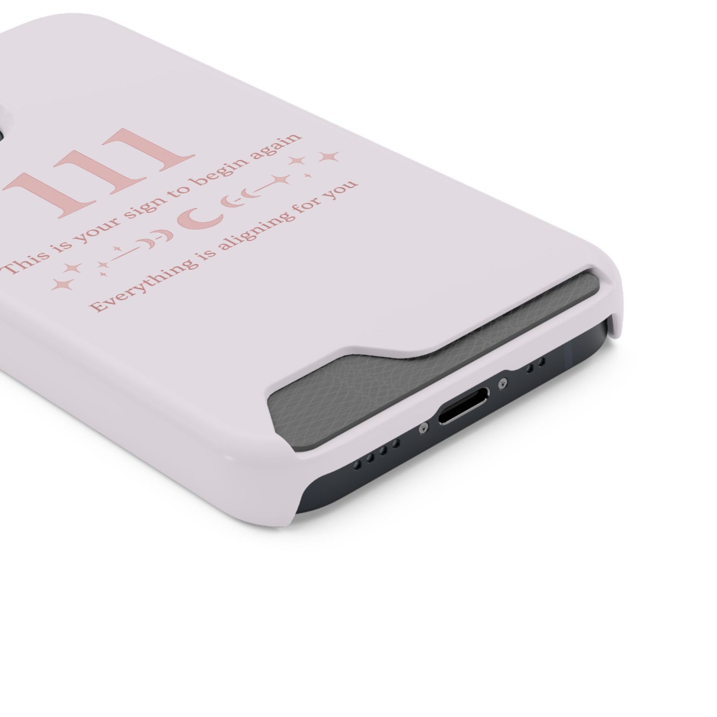 Phone Case with Card Holder — 111 Angel Number Design, 'This Is Your Sign to Begin Again' Protective Card Wallet