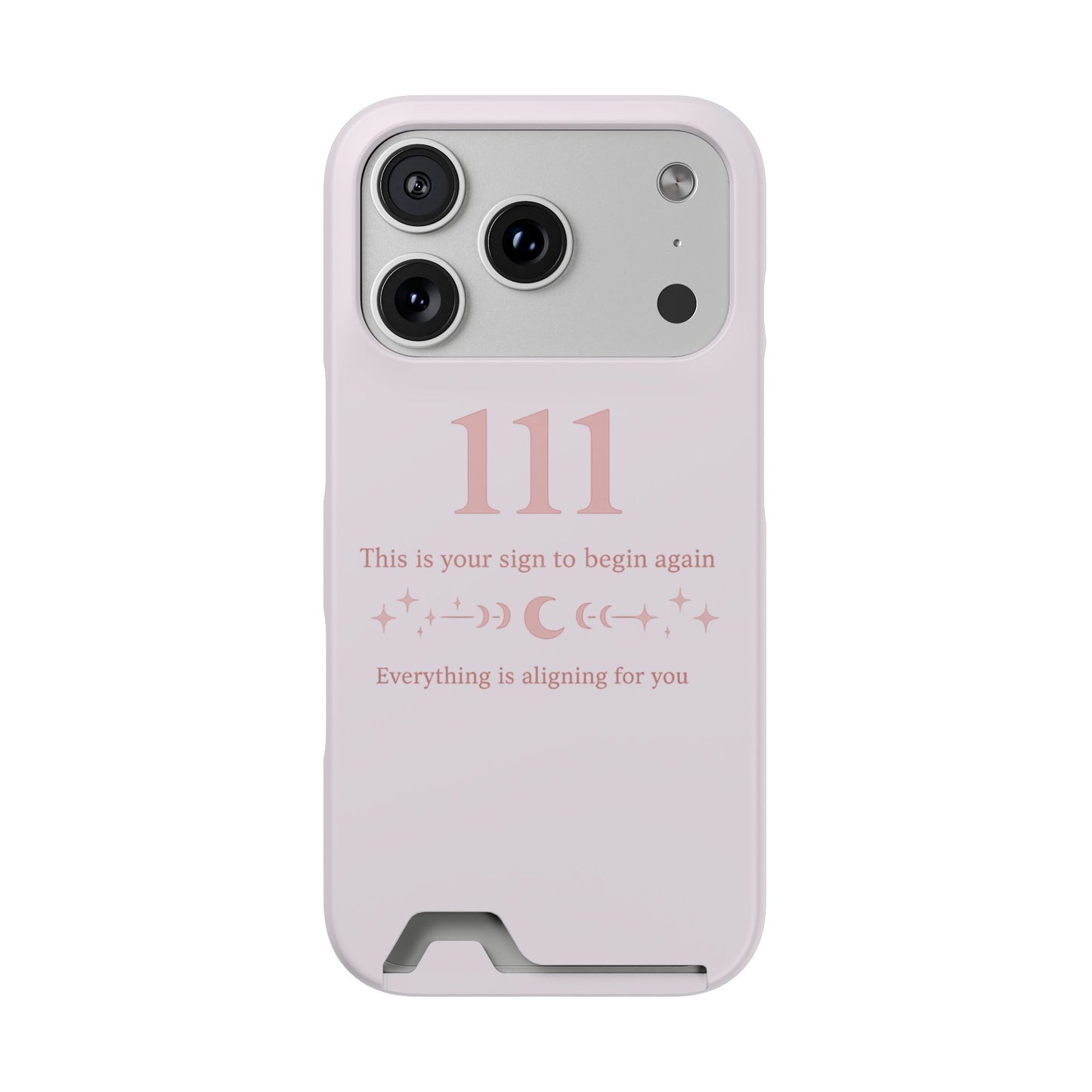 Phone Case with Card Holder — 111 Angel Number Design, 'This Is Your Sign to Begin Again' Protective Card Wallet