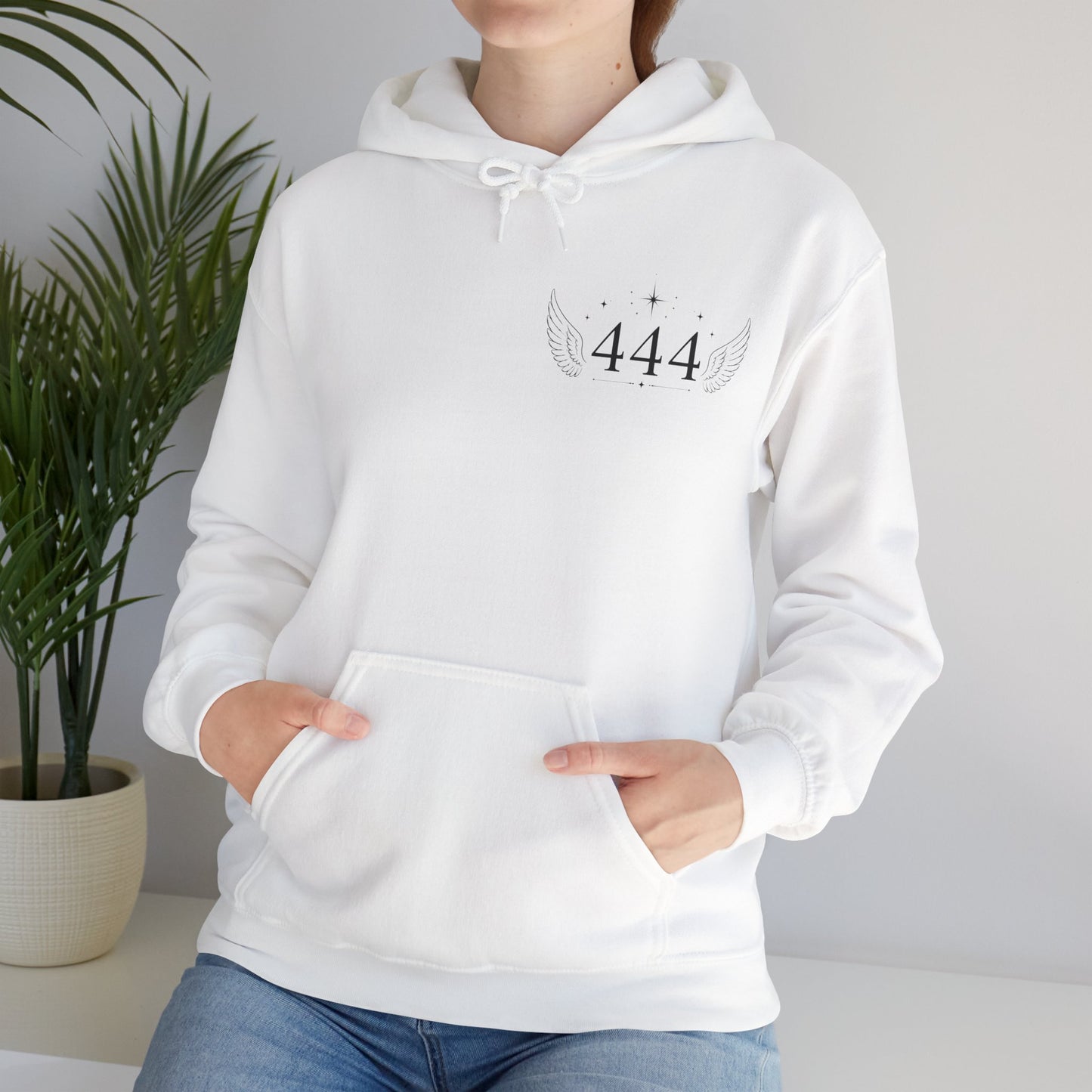 444 Angel Number Hoodie – Spiritual Winged Numerology Sweatshirt