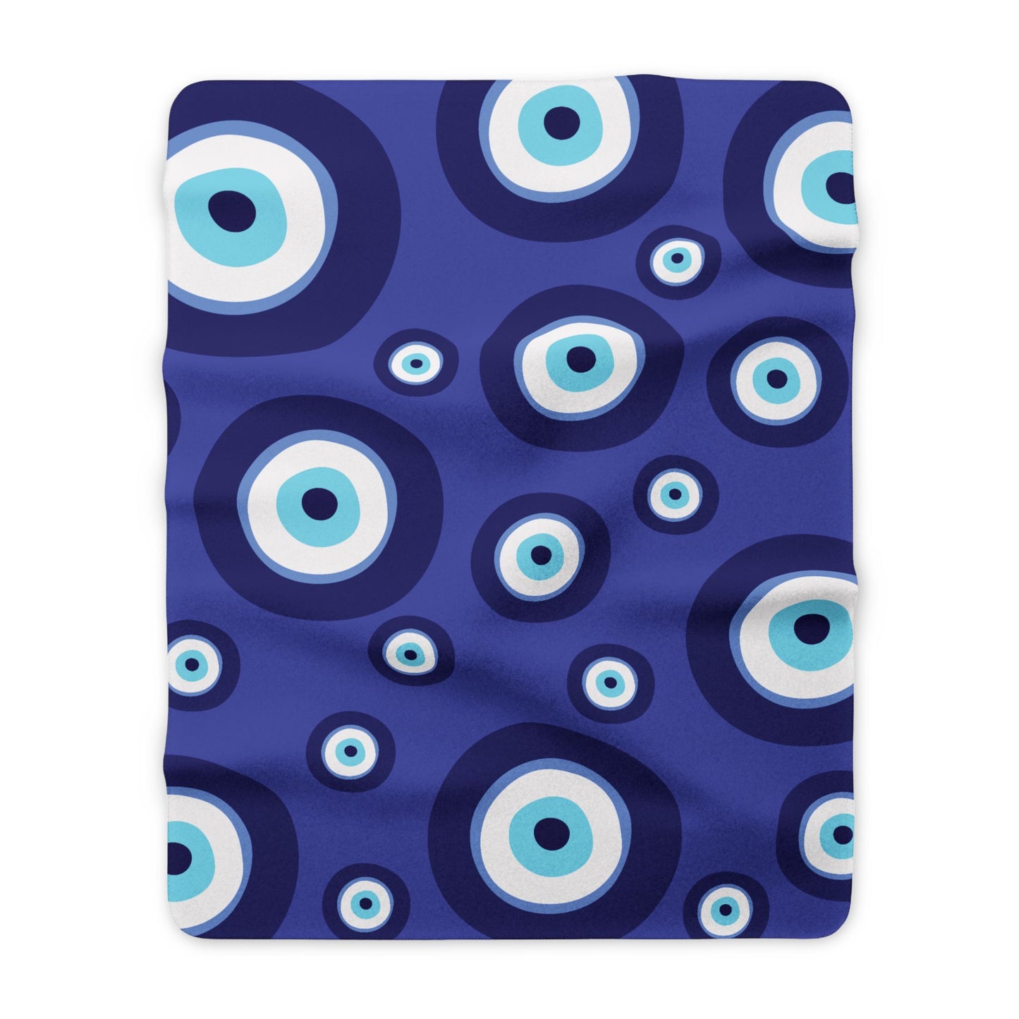 Evil Eye Sherpa Blanket – Cozy Blue Protective Fleece Throw