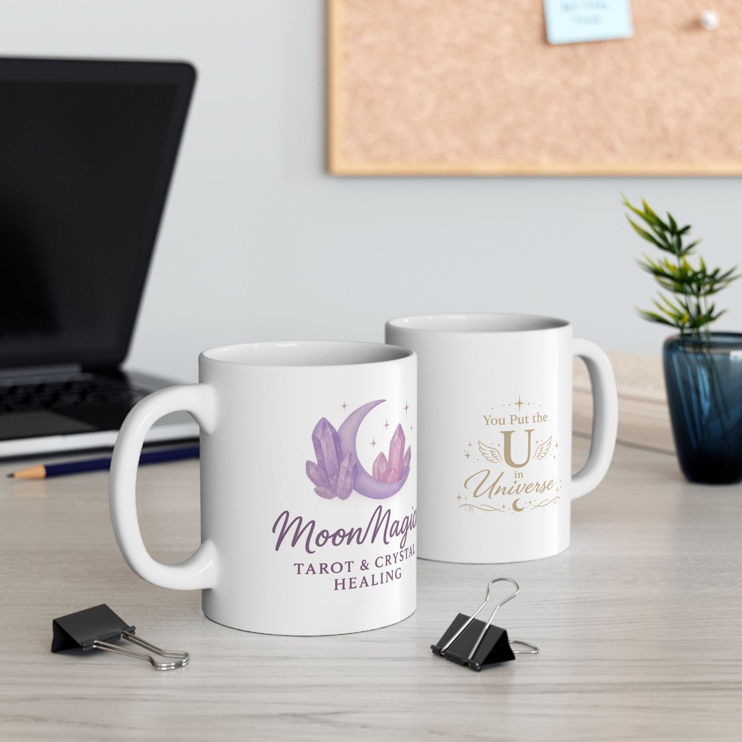Mystic Crystal Mug - 'Magickx' Tarot & Healing Ceramic Coffee Cup (11oz/15oz)