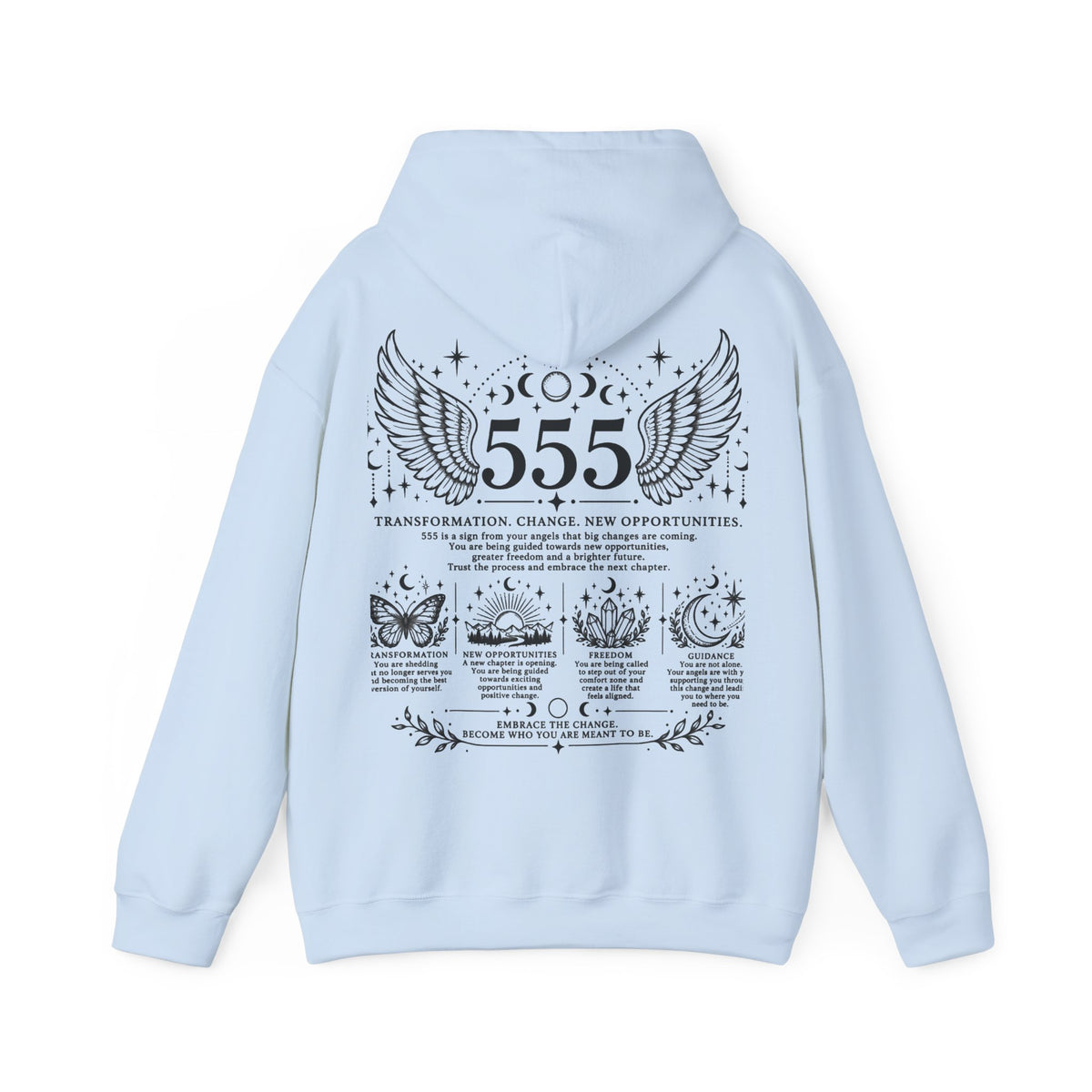 555 Angel Number Hoodie | Transformation & New Beginnings