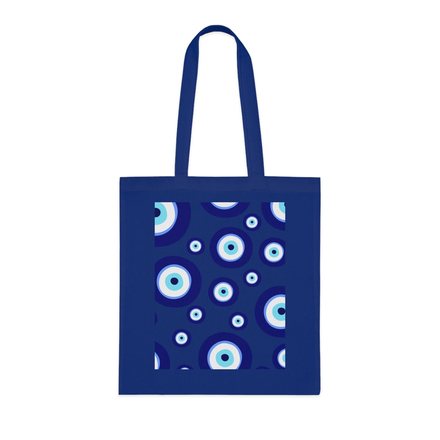Evil Eye Pattern Cotton Tote Bag — Blue Nazar Protection Market Bag