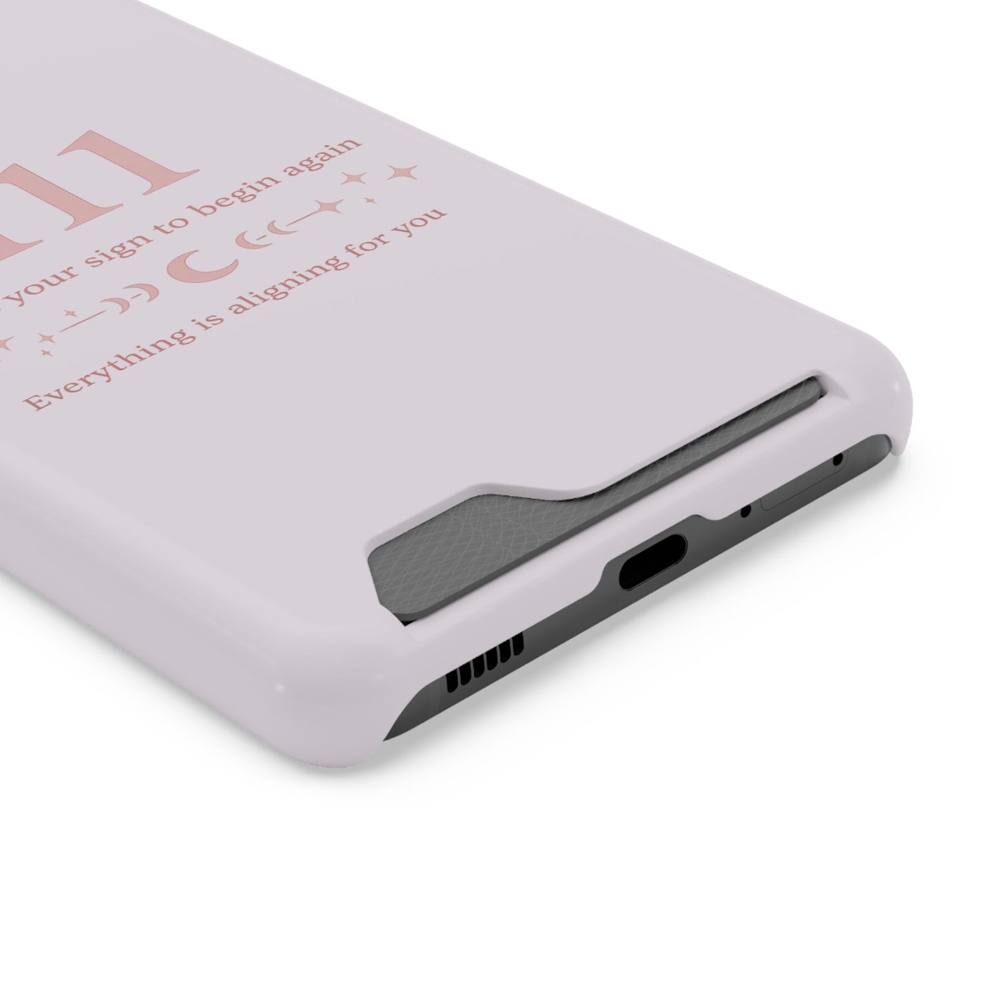 Phone Case with Card Holder — 111 Angel Number Design, 'This Is Your Sign to Begin Again' Protective Card Wallet