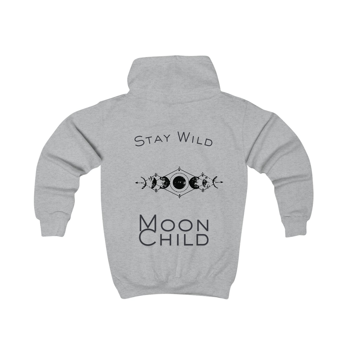 Kids Hoodie - 'Moon Child' Stay Wild Celestial Graphic Hoodie for Children
