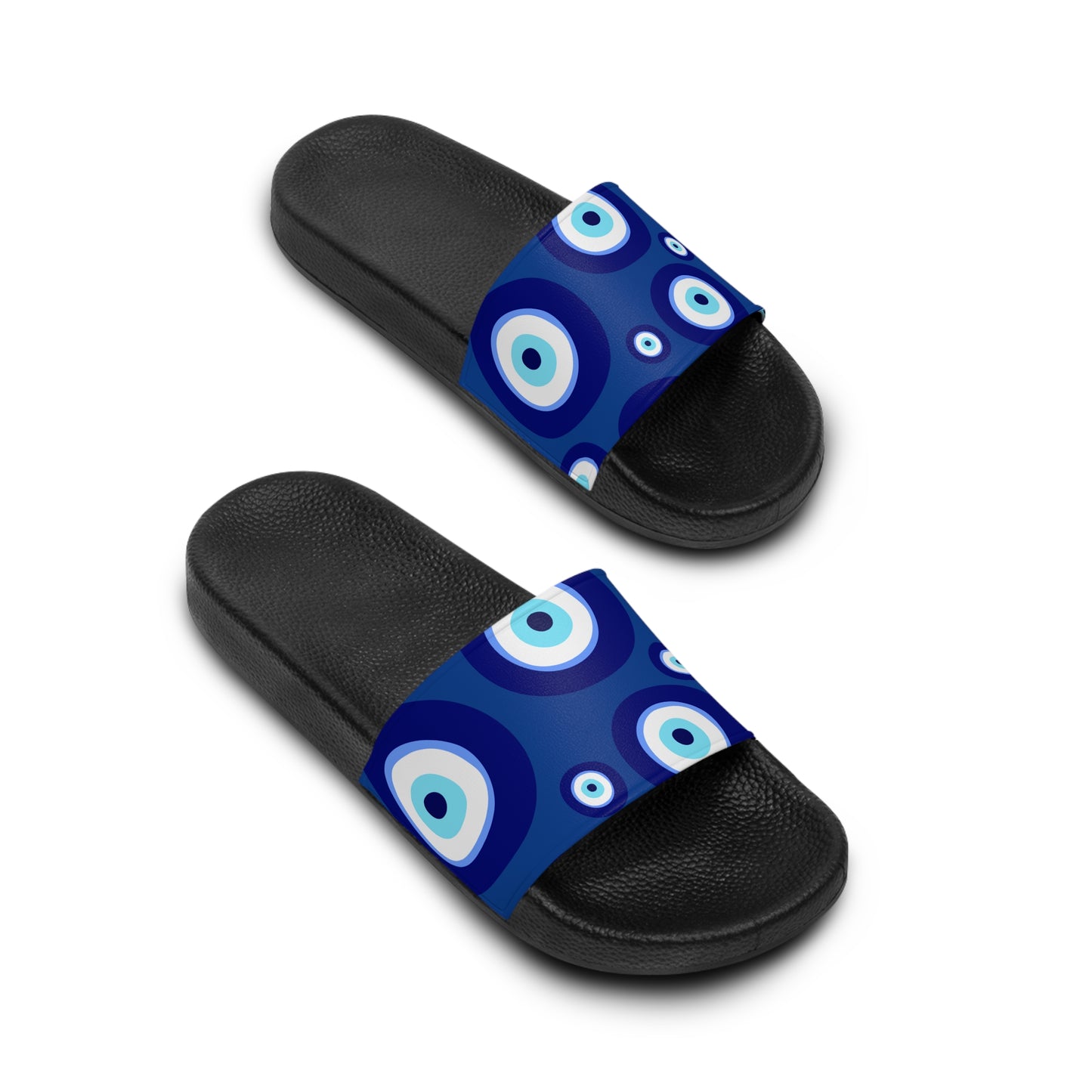 Evil Eye Blue Slide Sandals — Women's Protective Beach & Casual Slides