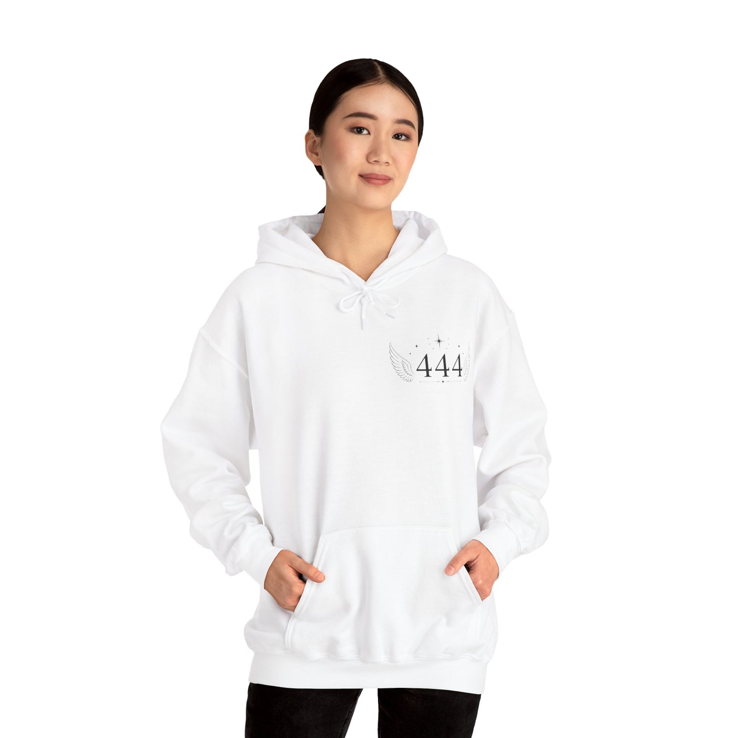 444 Angel Number Hoodie – Spiritual Winged Numerology Sweatshirt