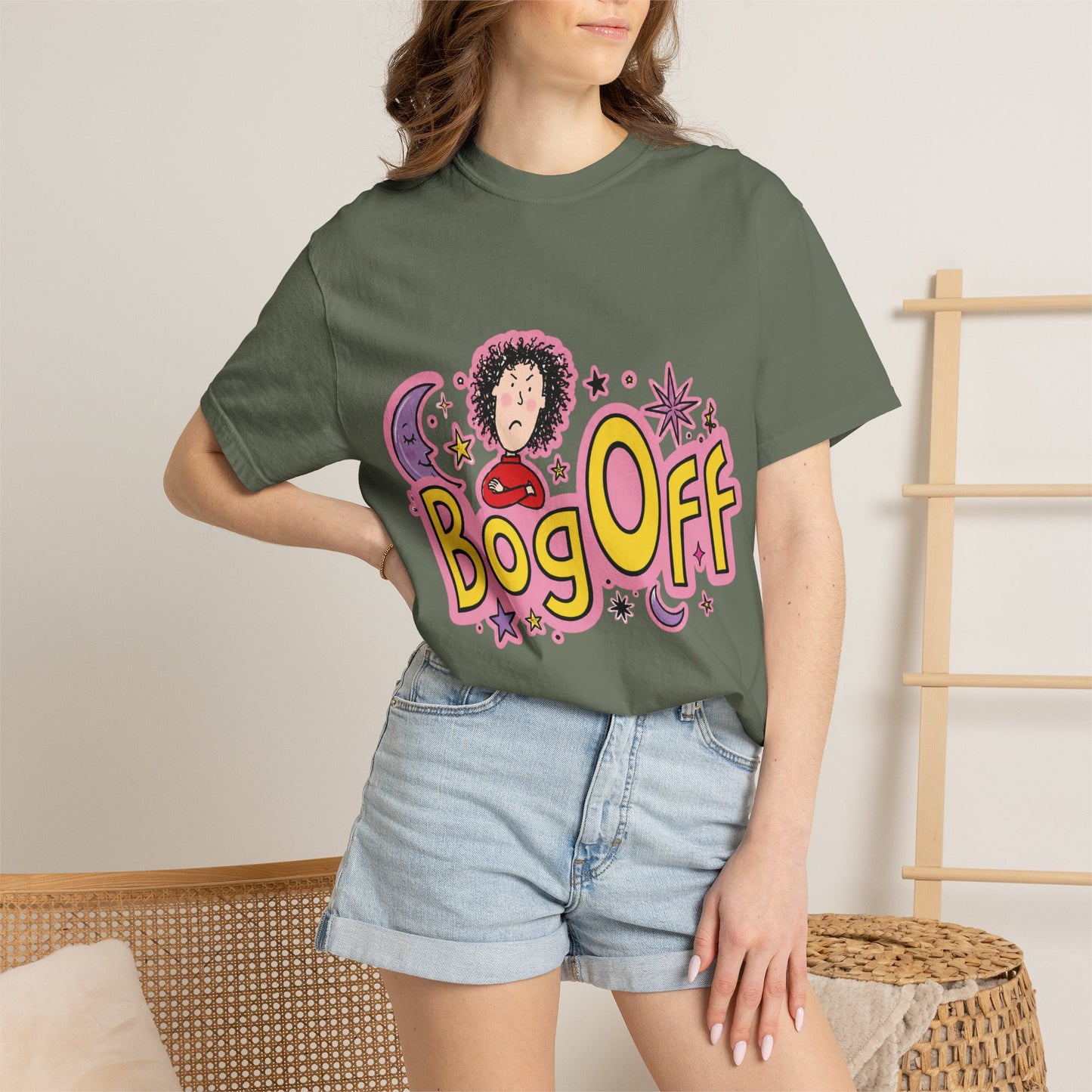 Bog Off Graphic T-Shirt — Retro Cute Cartoon Design