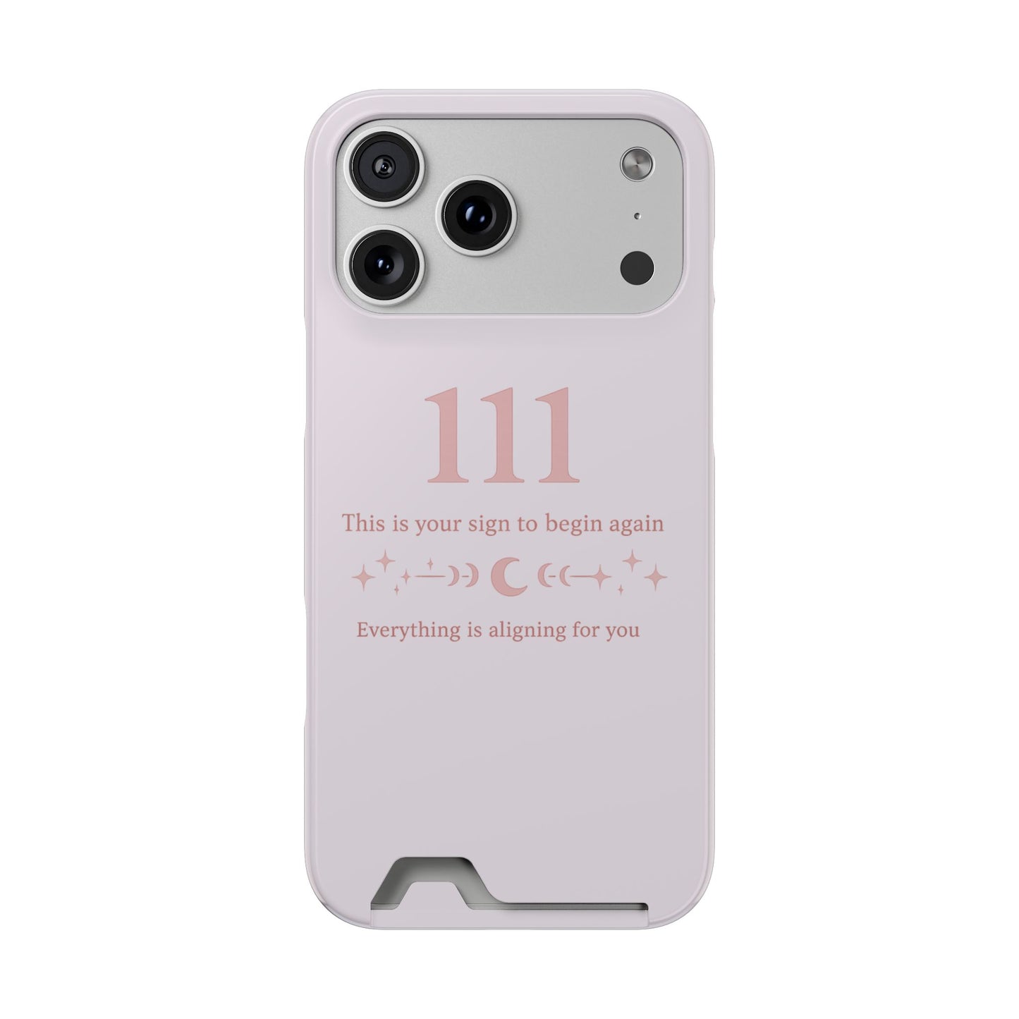 Phone Case with Card Holder — 111 Angel Number Design, 'This Is Your Sign to Begin Again' Protective Card Wallet