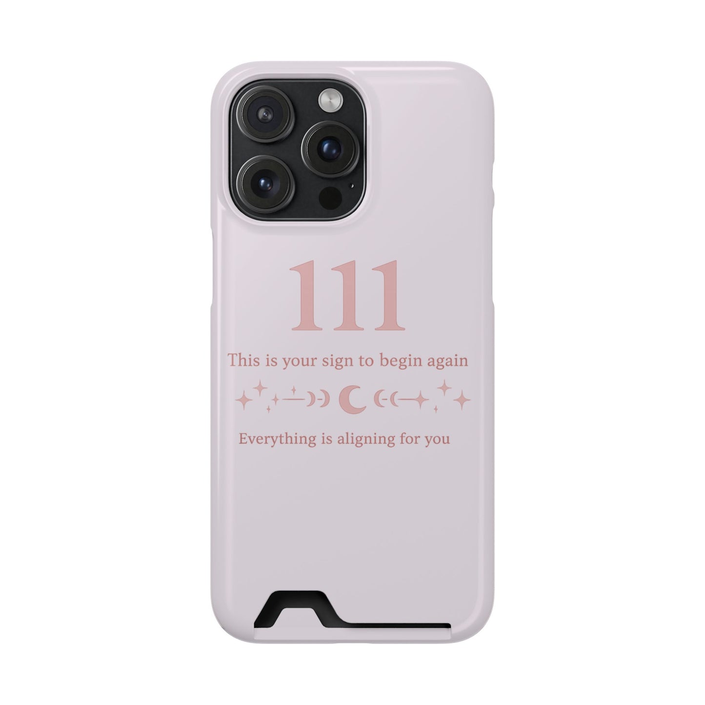 Phone Case with Card Holder — 111 Angel Number Design, 'This Is Your Sign to Begin Again' Protective Card Wallet