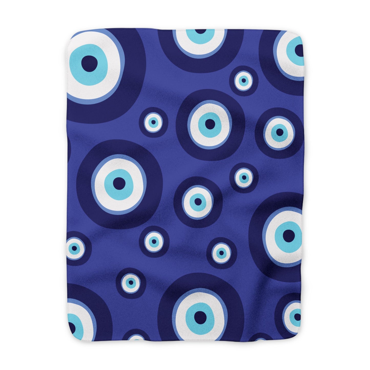 Evil Eye Sherpa Blanket – Cozy Blue Protective Fleece Throw