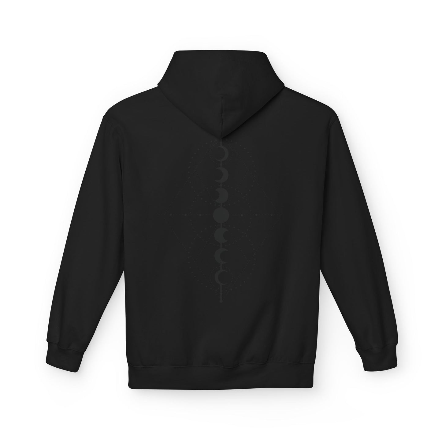 Moon Phase Graphic Hoodie — Minimal Celestial Back Print