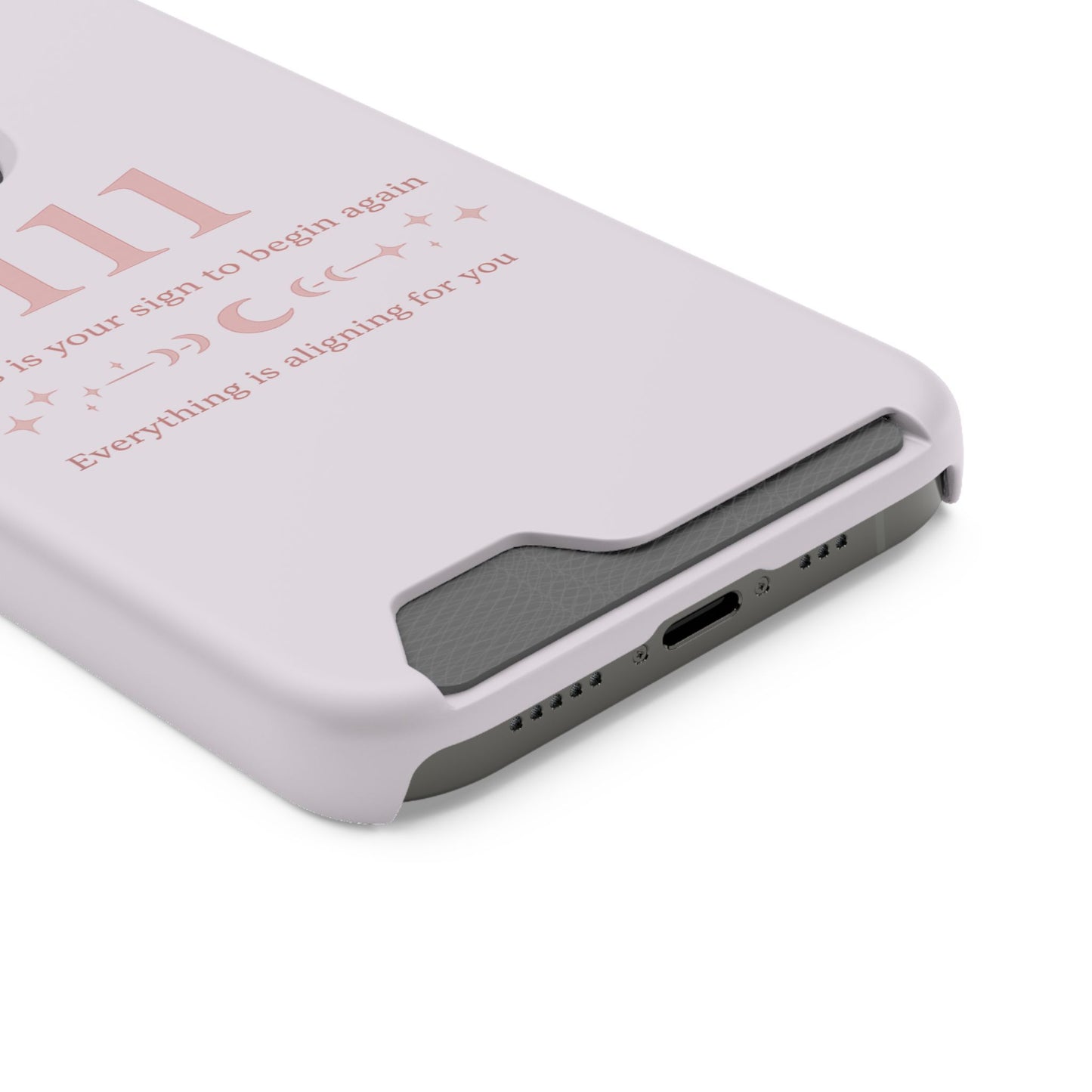 Phone Case with Card Holder — 111 Angel Number Design, 'This Is Your Sign to Begin Again' Protective Card Wallet