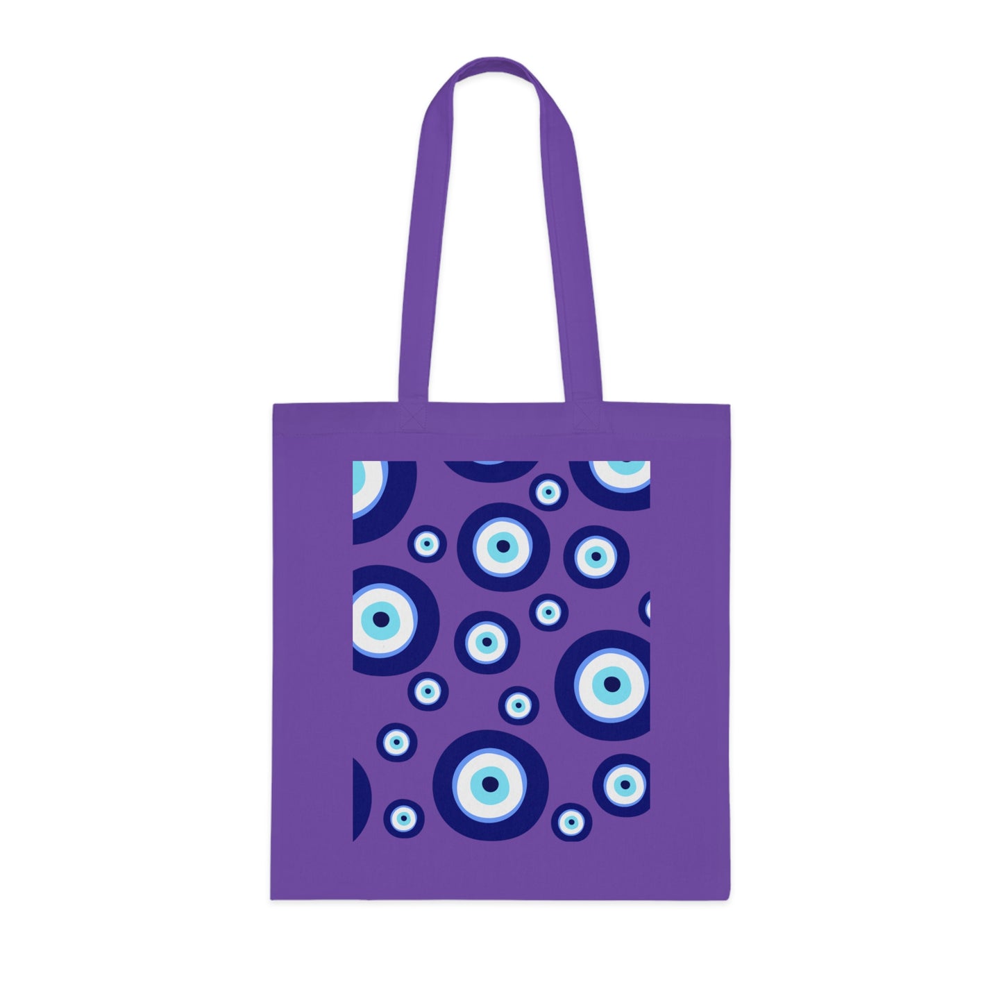 Evil Eye Pattern Cotton Tote Bag — Blue Nazar Protection Market Bag