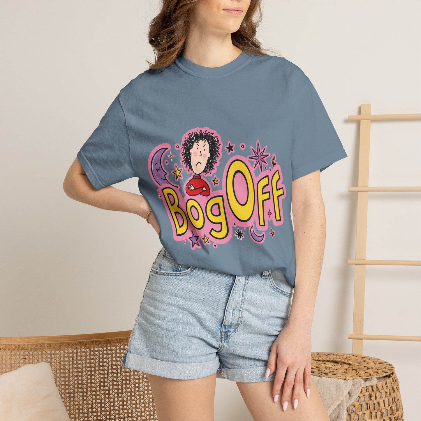 Bog Off Graphic T-Shirt — Retro Cute Cartoon Design